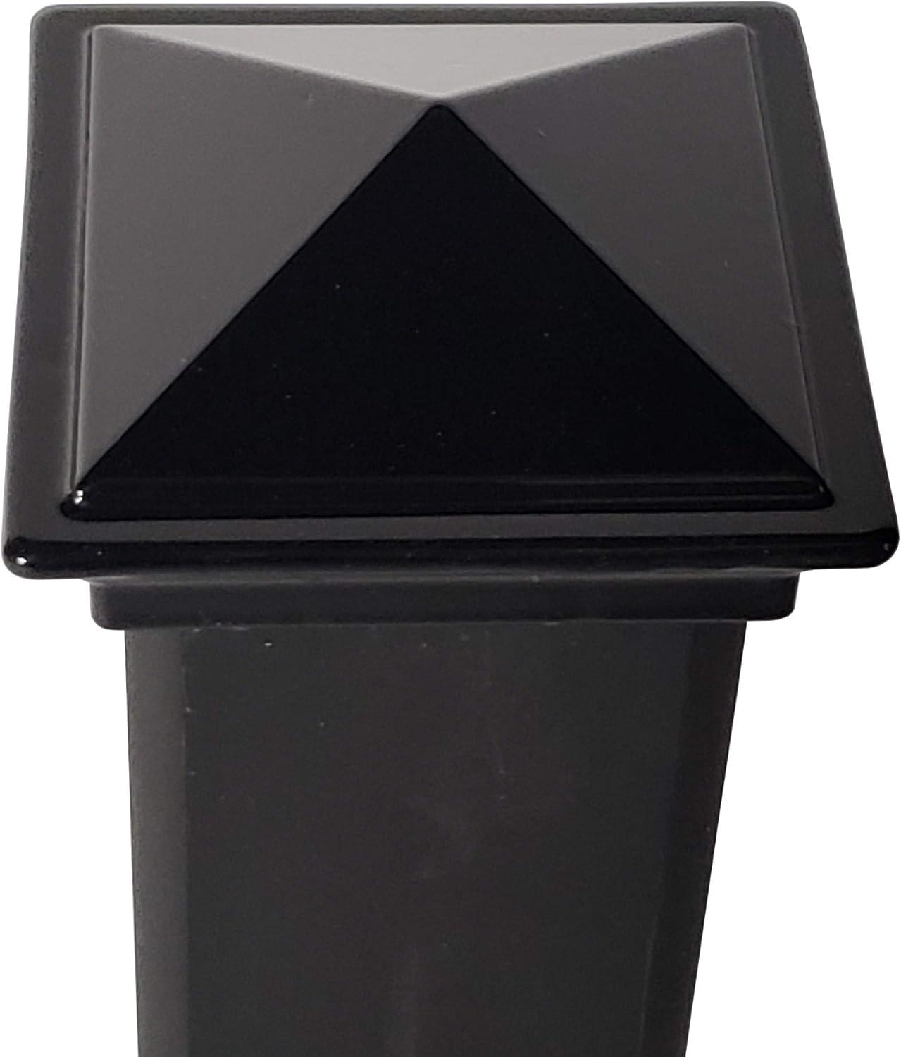 2" x 2" Aluminium Pyramid Post Cap for Metal Posts - Pressure Fit - Black (DHPPC20F)