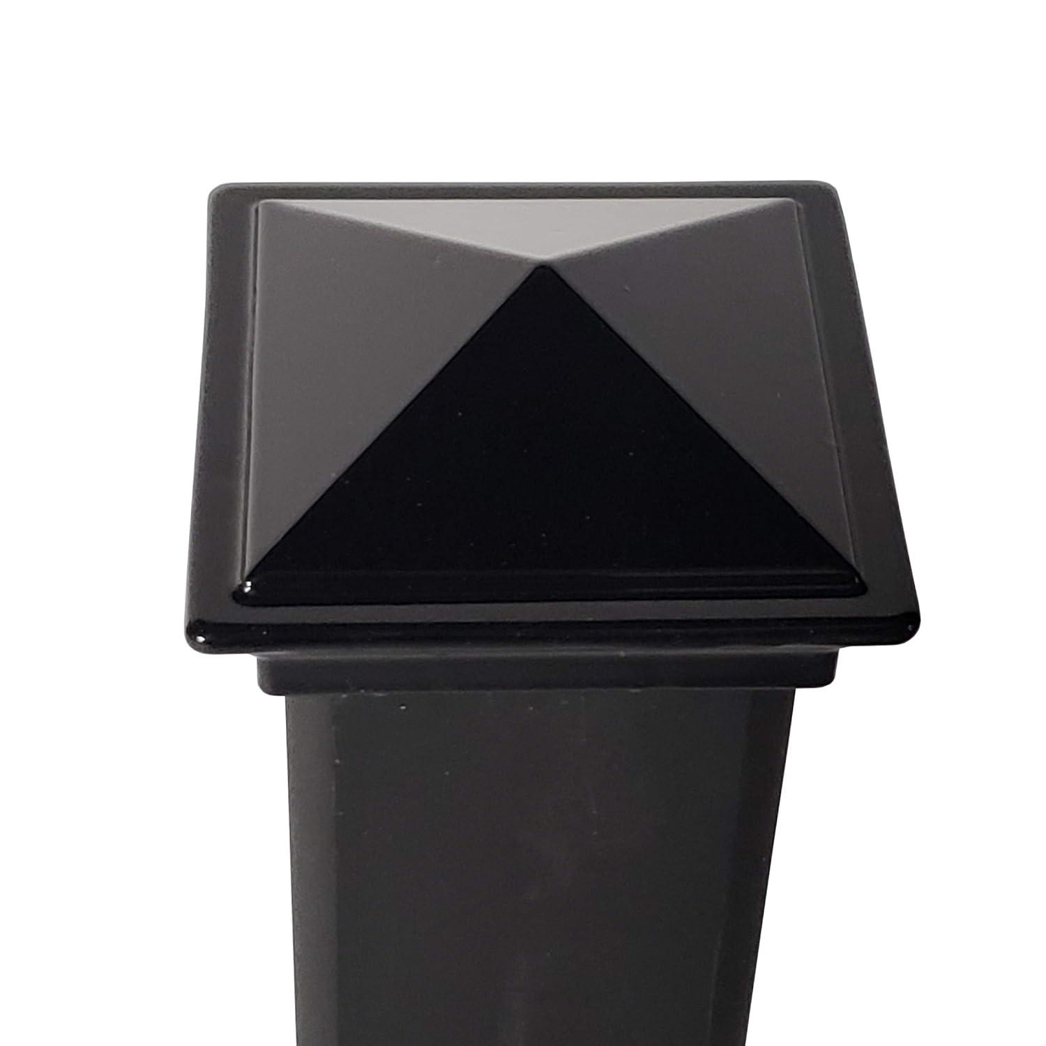 2" x 2" Aluminium Pyramid Post Cap for Metal Posts - Pressure Fit - Black (DHPPC20F)