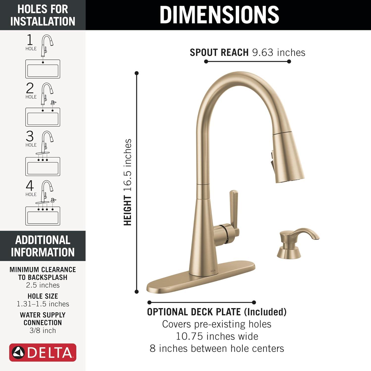 Boyd Pull Down Sprayer Kitchen Sink Faucet with Matching Soap Dispenser