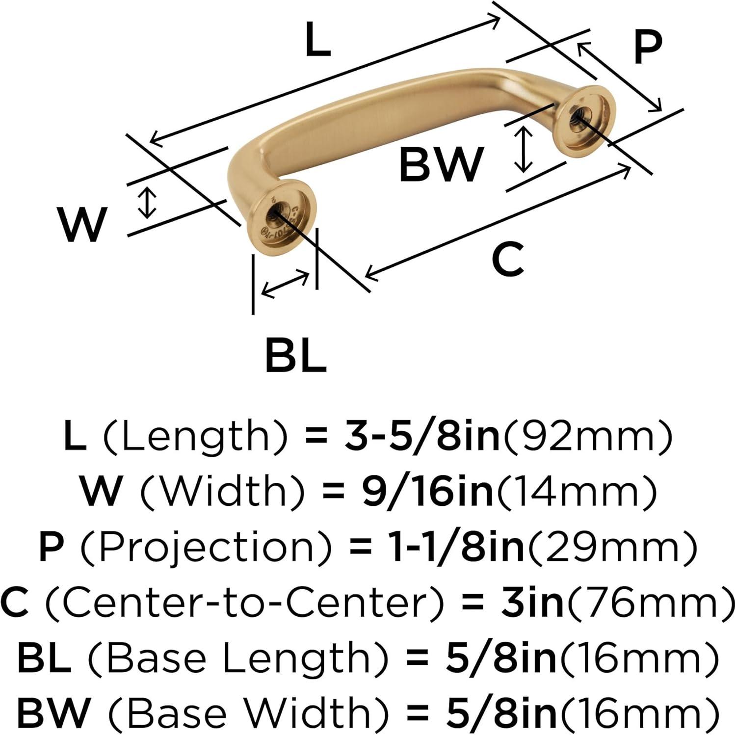 Champagne Bronze 3" Cabinet Bar Pull with Mounting Hardware