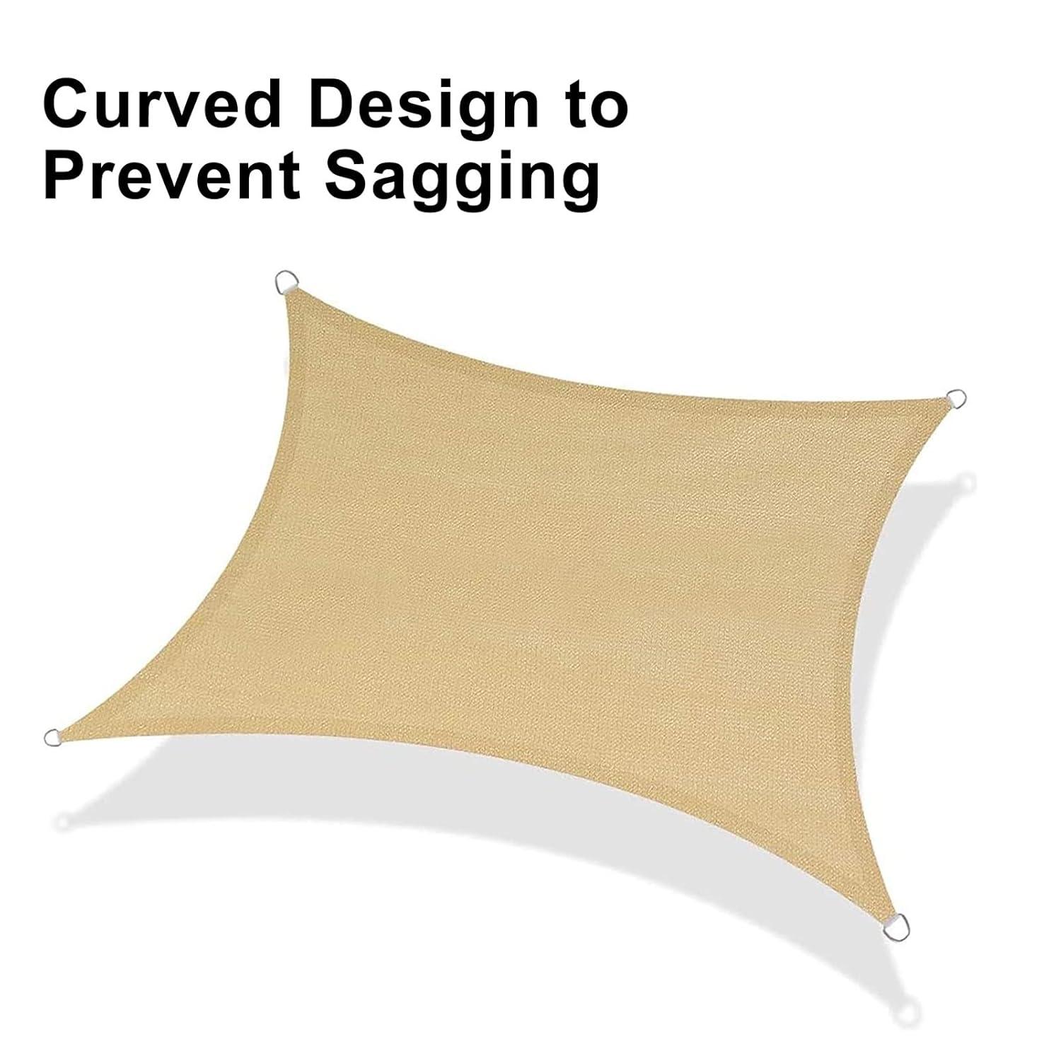 LOVE STORY Sun Shade Sail 8' x 12' Sand Rectangle Canopy UV Block Cover for Outdoor Patio Backyard Garden (We Make Custom Size)