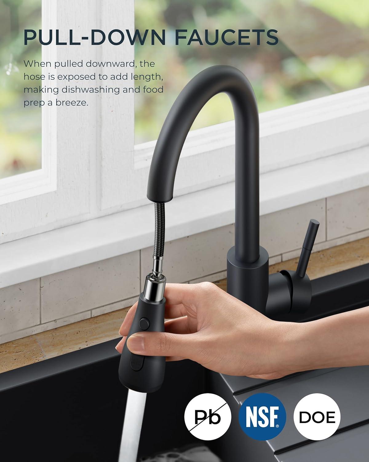 ARCORA ARCORA Stainless Steel  Single Handle Pull-Down Sprayer Kitchen Faucet Set with Touchless Sensor AR7100301B-DC
