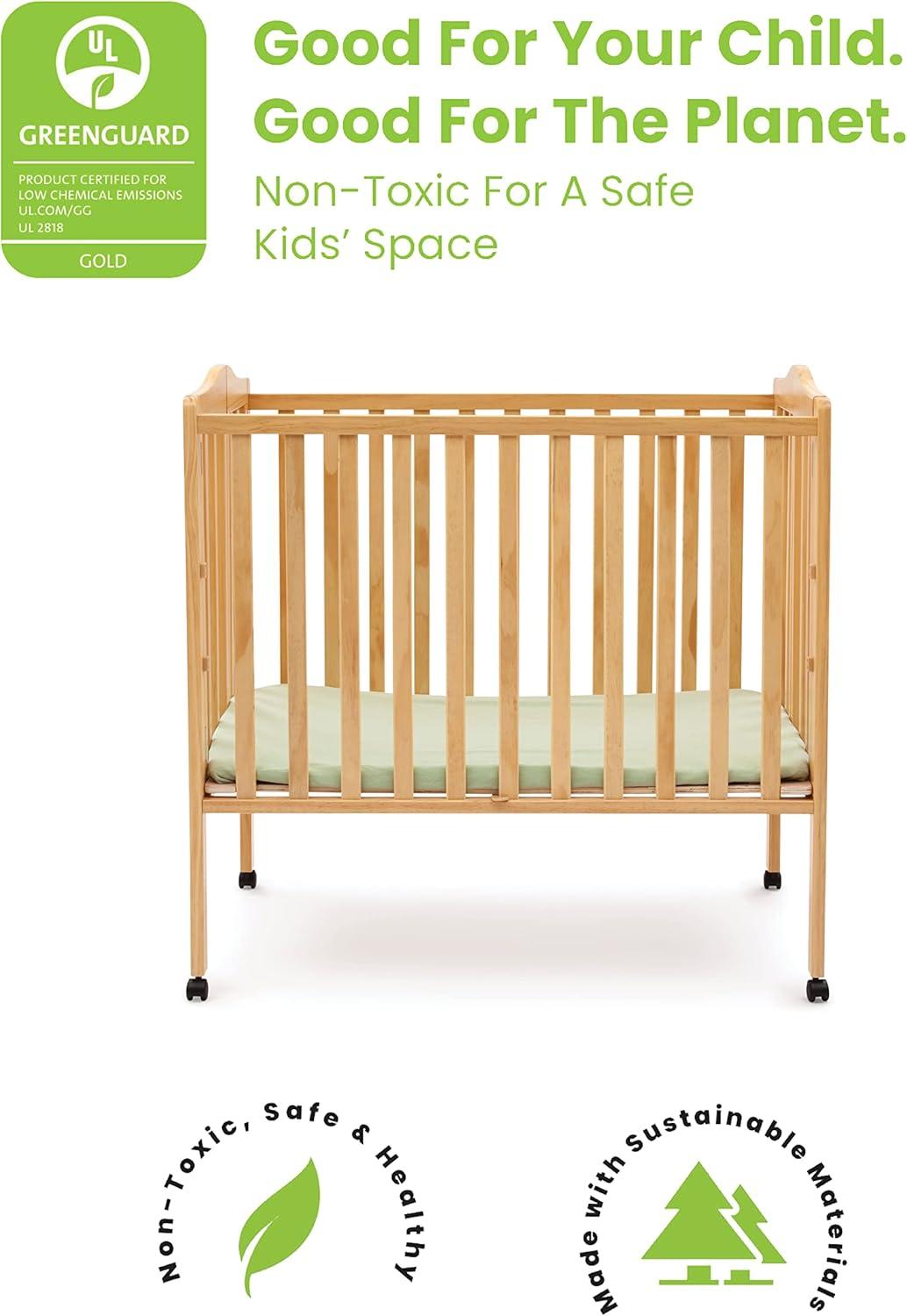 Delta Children Folding Mini Portable Crib with Mattress