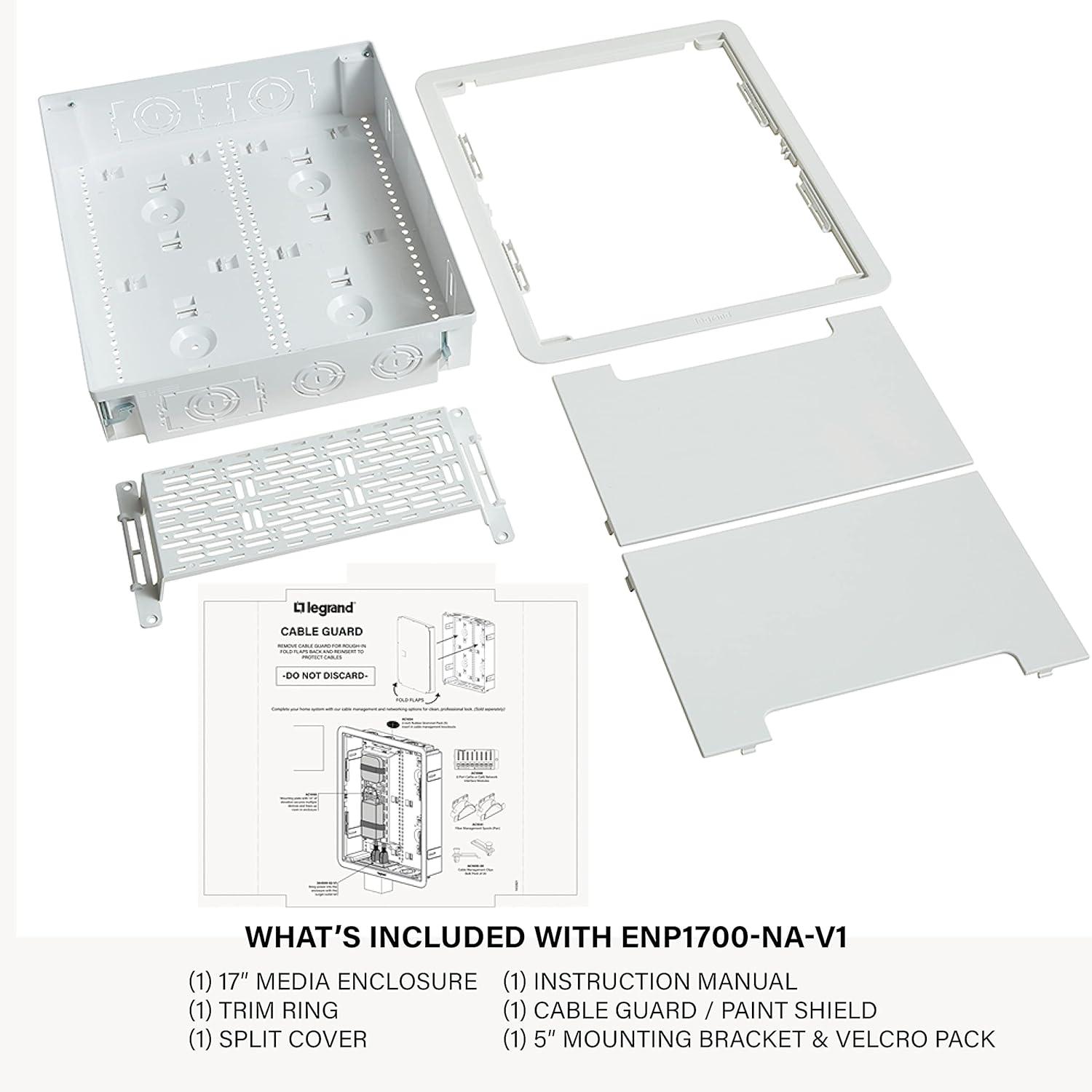 17-Inch White Dual-Purpose In-Wall Media Enclosure