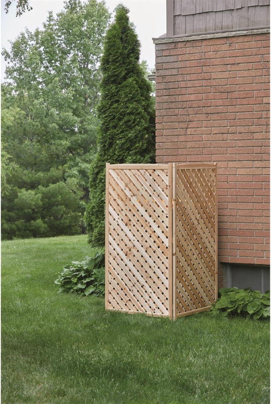 Solid Fir Wood 3-Panel Outdoor Privacy Screen