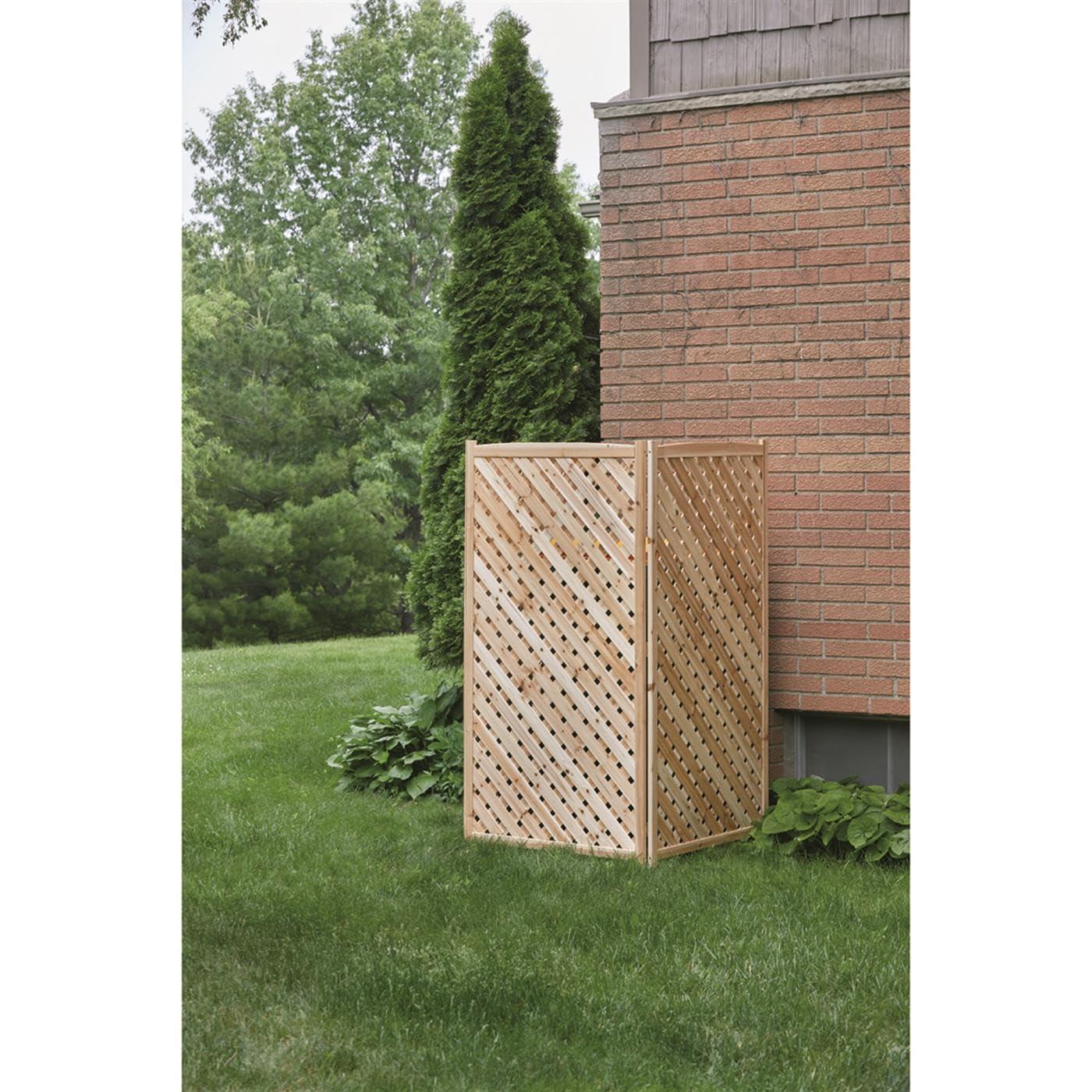 Solid Fir Wood 3-Panel Outdoor Privacy Screen