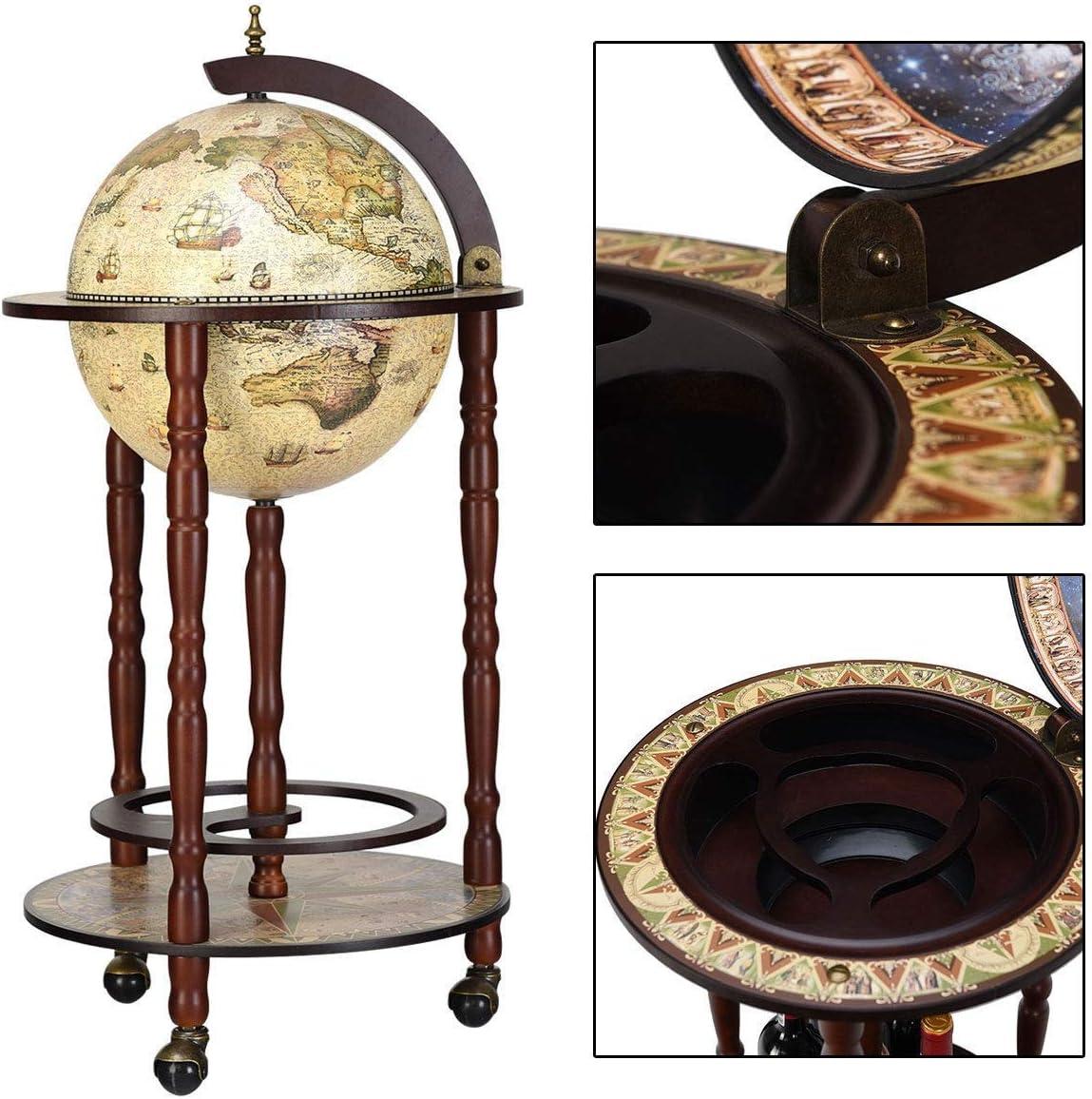 Crema Durata 16th Century Globe Bar Cabinet with Nautical Maps