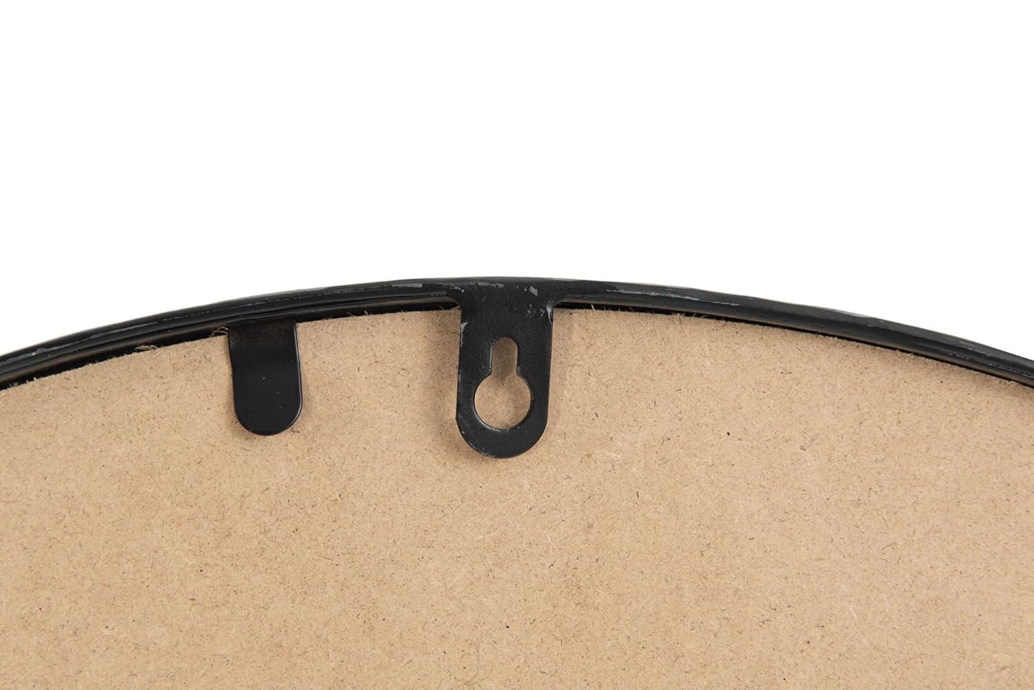 24" Metal/Wood Wall Mirror with Shelf Black - 3R Studios: No Assembly, Modern Decor