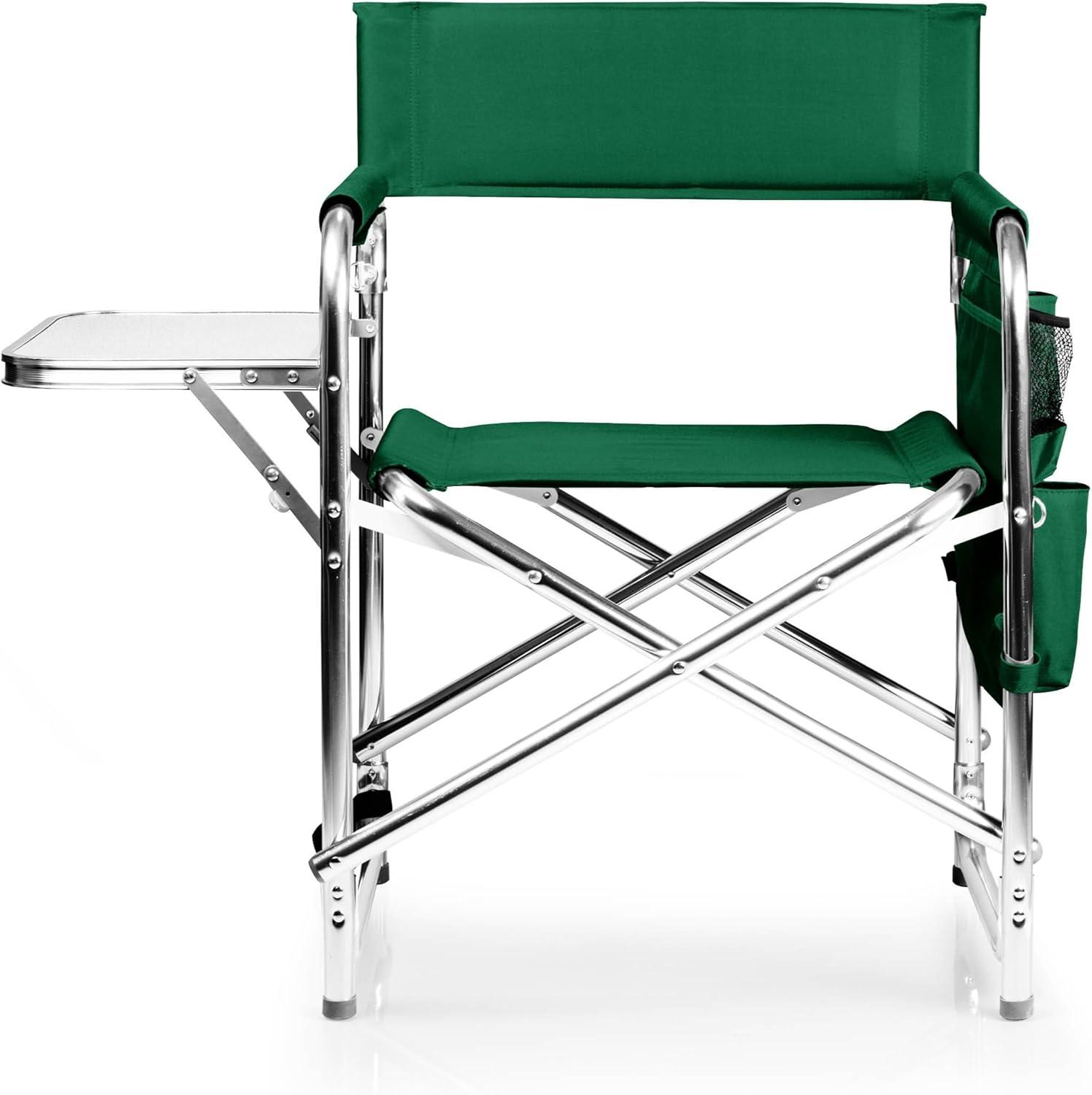 Picnic Time Outdoor Portable Sports Camp Chair with Table and Pockets