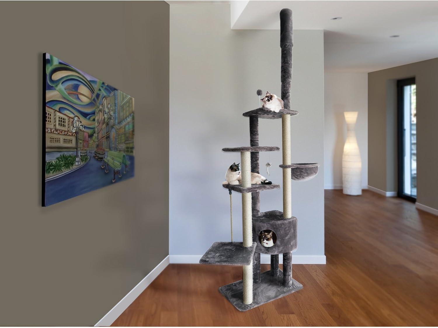 FurHaven 113"  Floor to Ceiling Playground Cat Tree