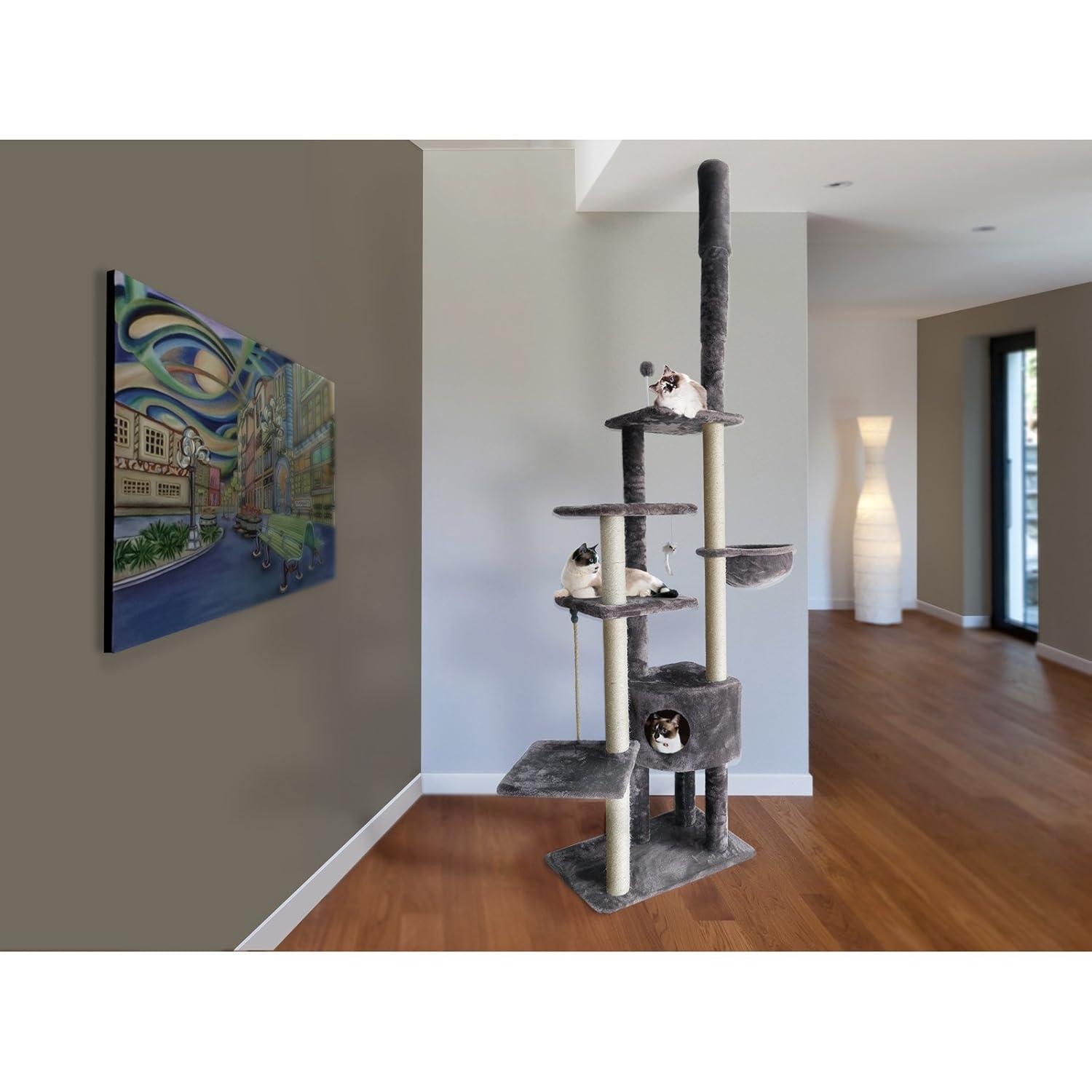 FurHaven 113"  Floor to Ceiling Playground Cat Tree