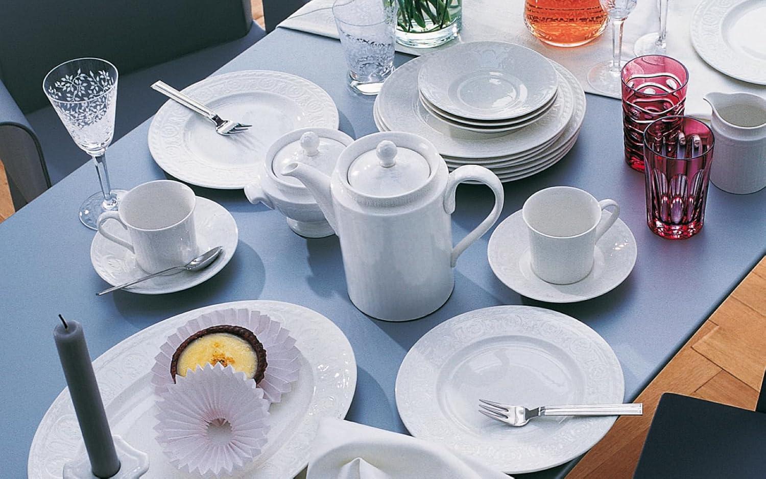 Cellini White Porcelain 24-Piece Dinnerware Set, Service for 6