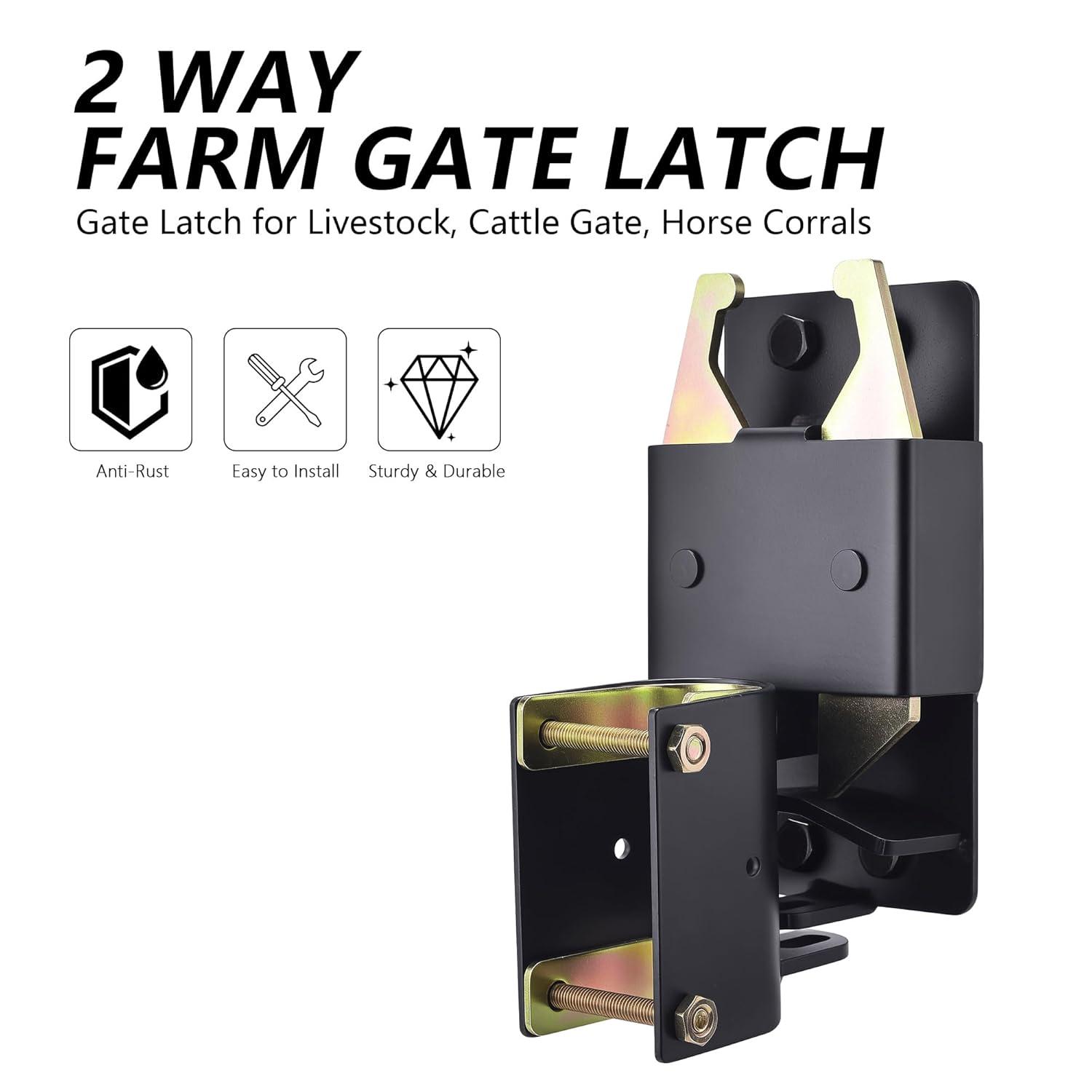 Black Steel Manual Gate Latch for Chain Link Fence
