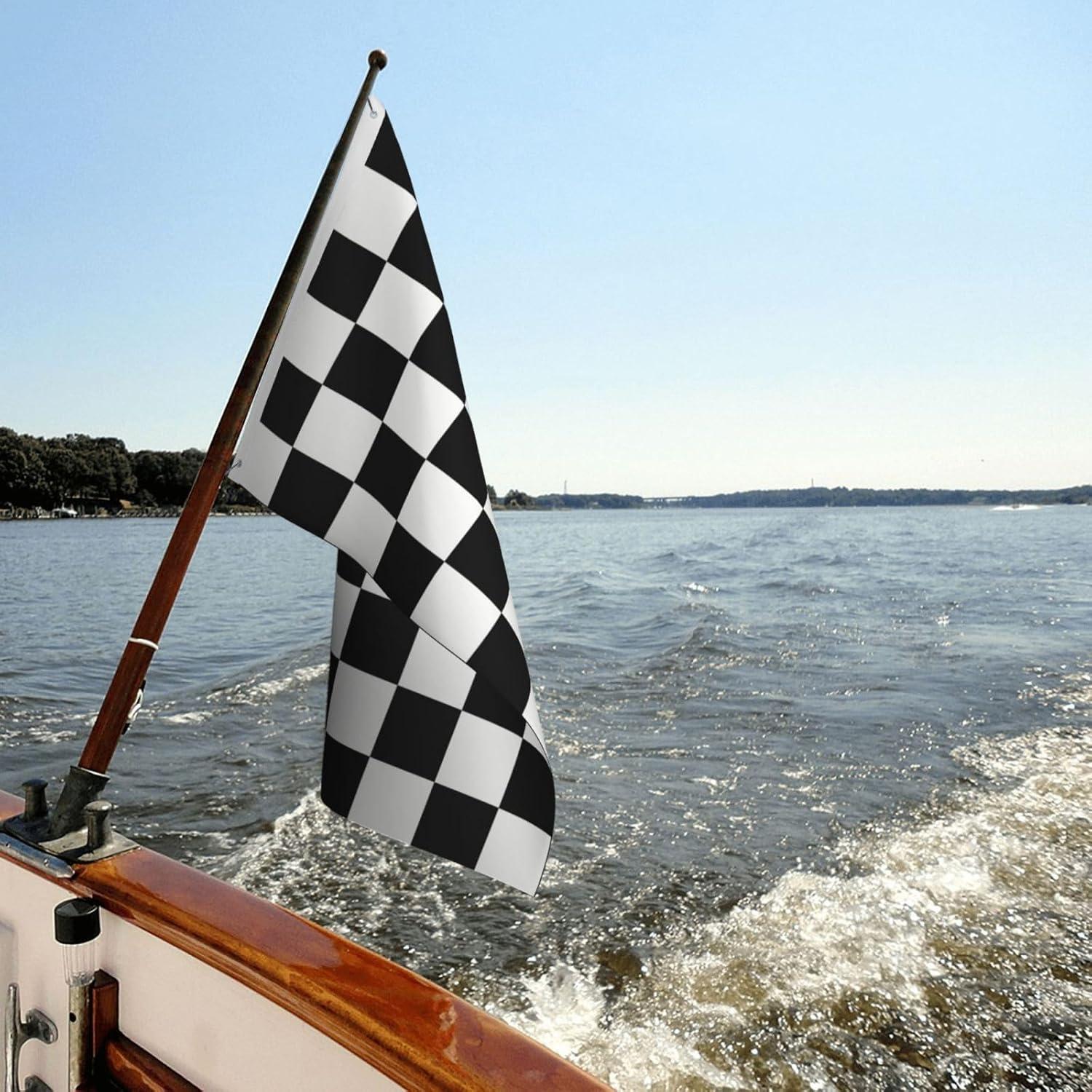 ANLEY 3x5 foot Checkered Flag - Black and White Racing Flags Polyester