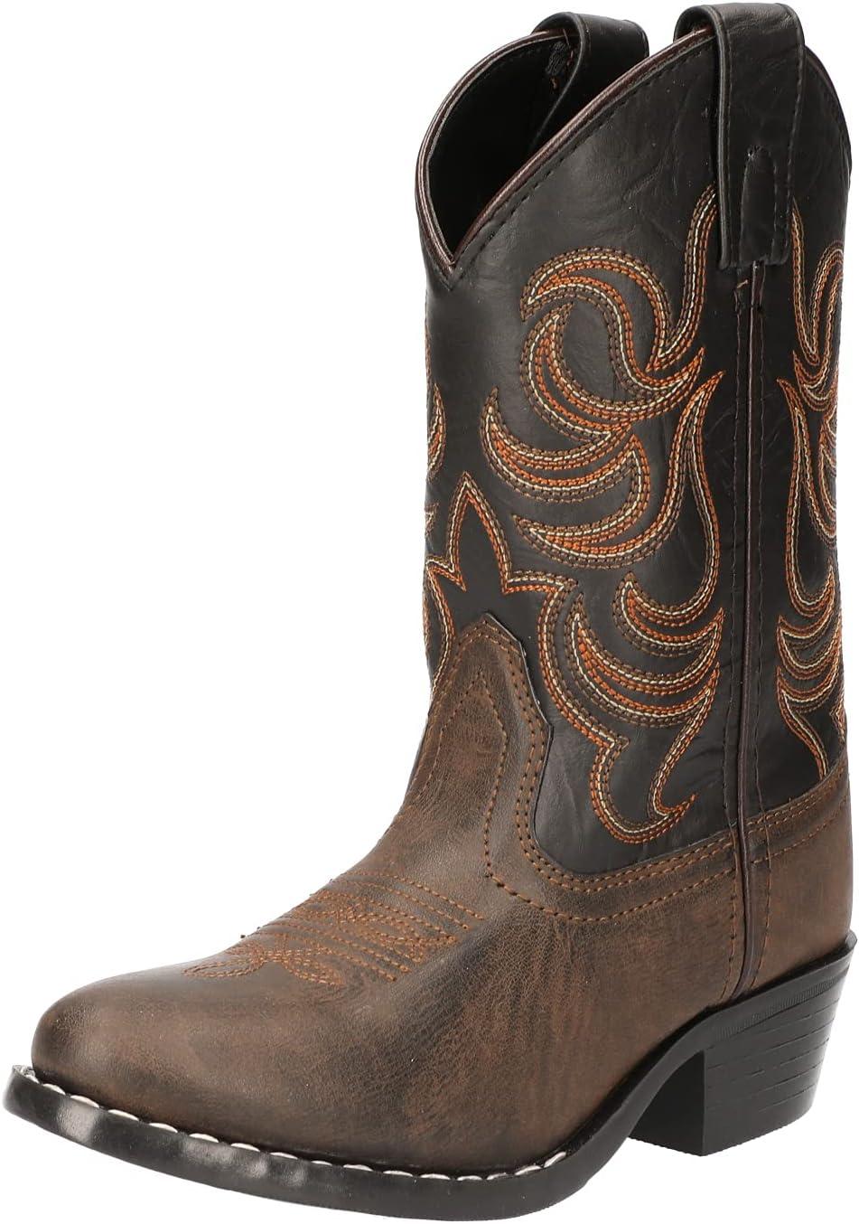 SMOKY MOUNTAIN BOOTS Kids Monterey Western Boots, Color: Brown/Black, Size: 6 (1575T-6R)