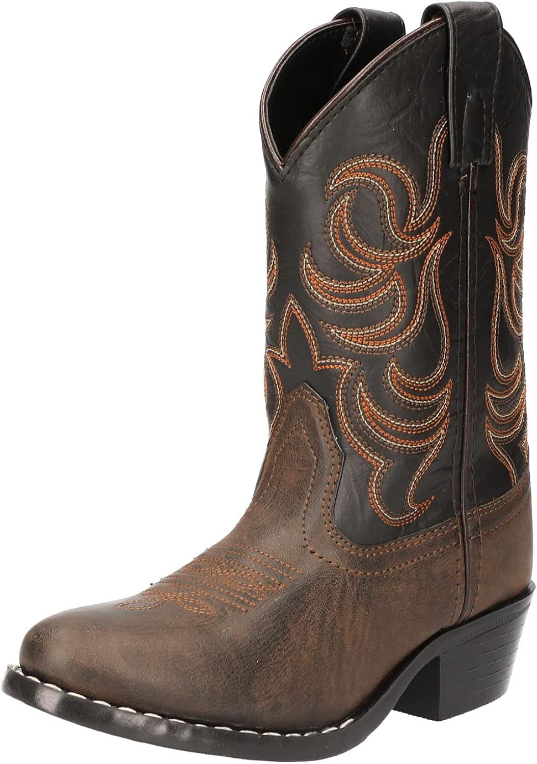 SMOKY MOUNTAIN BOOTS Kids Monterey Western Boots, Color: Brown/Black, Size: 6 (1575T-6R)