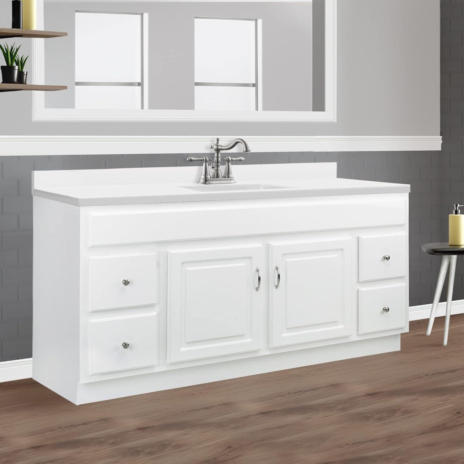 Design House Concord 60-Inch Bathroom Vanity Without Top in White