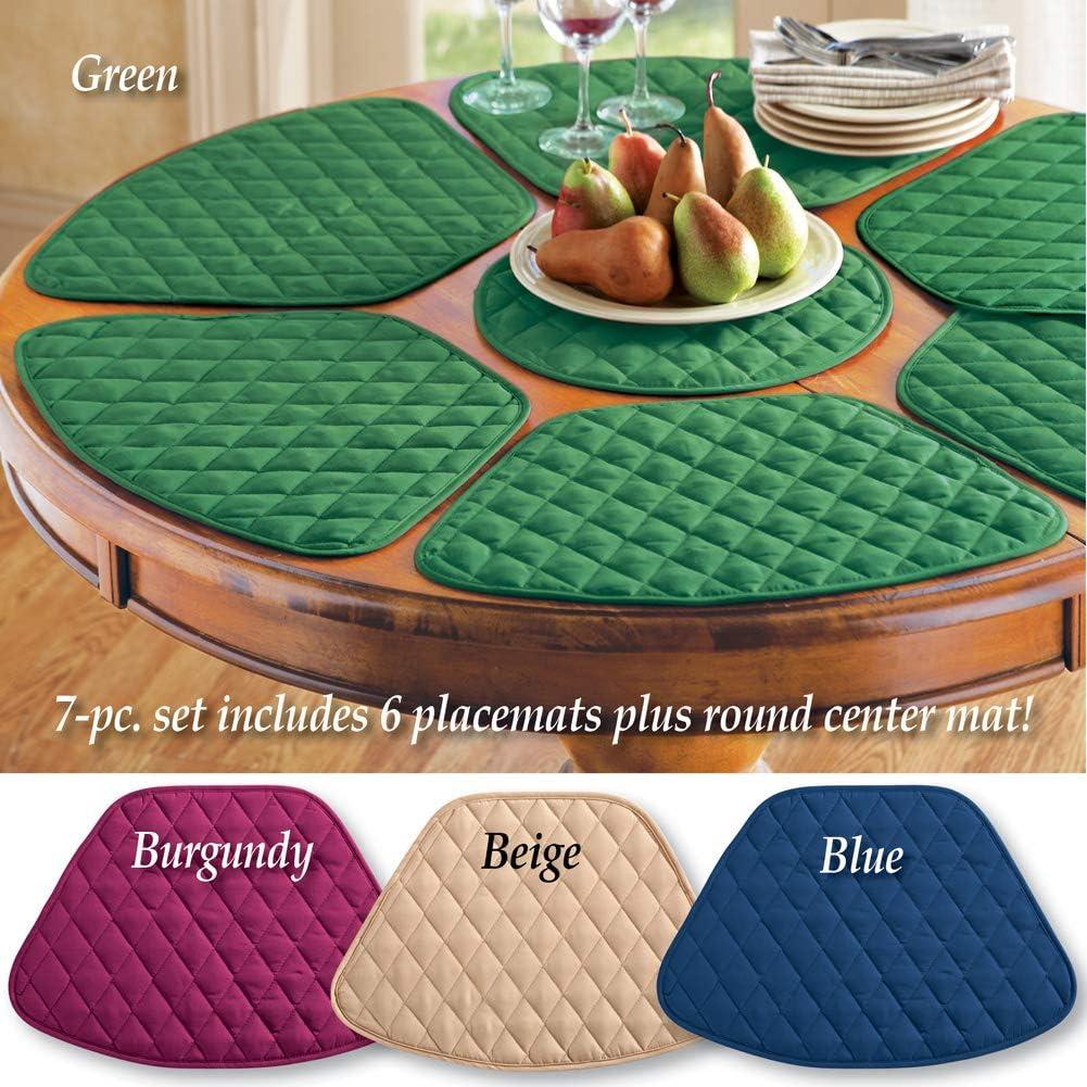 Collections Etc Kitchen Table Placemat and Centerpiece Set - 7 Pc, Beige
