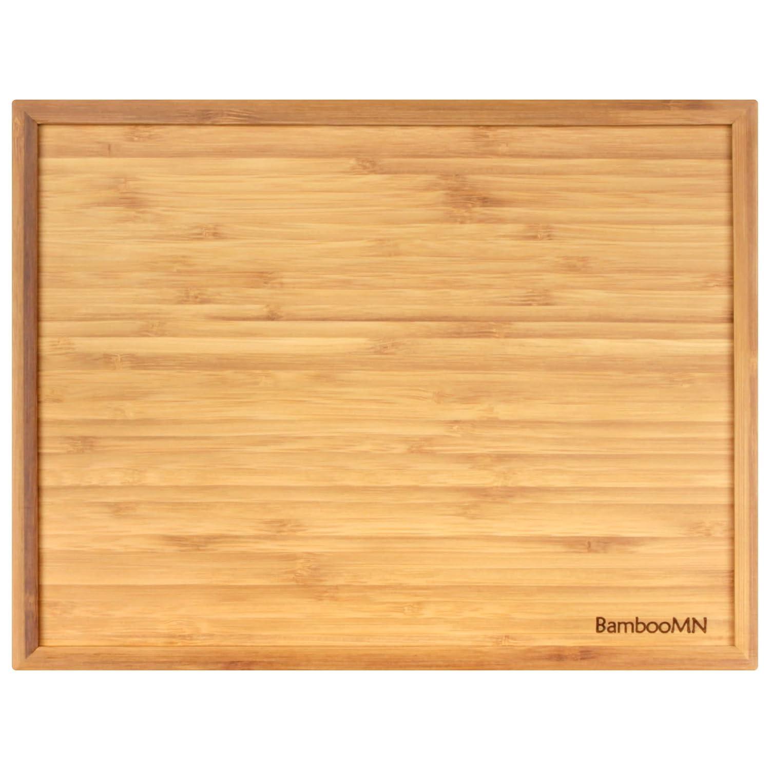 Natural Bamboo Rectangular Serving Tray for Food and Drinks