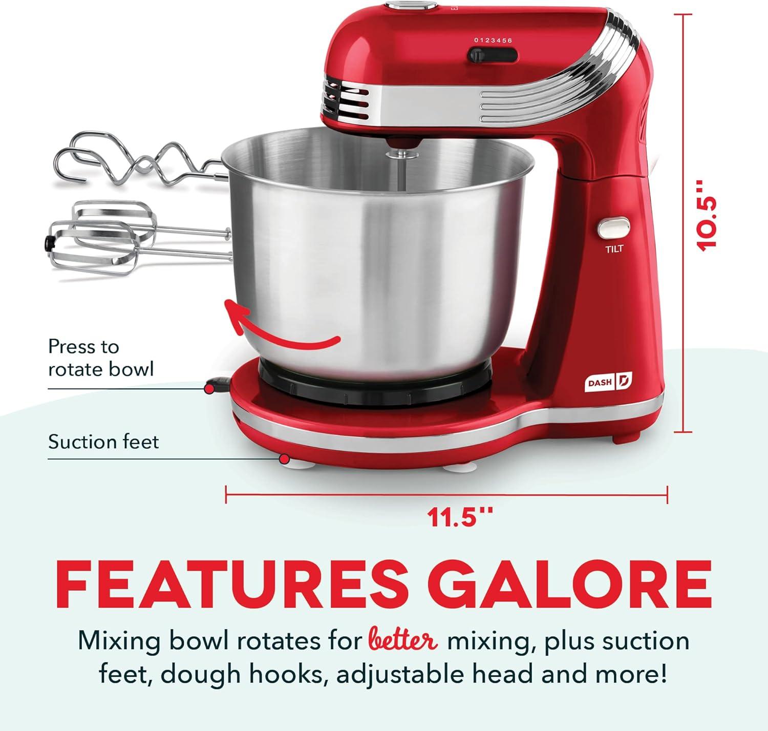 DASH Dash Mixers 6 Speed 2.5 Qt. Stand Mixer DCSM250RD