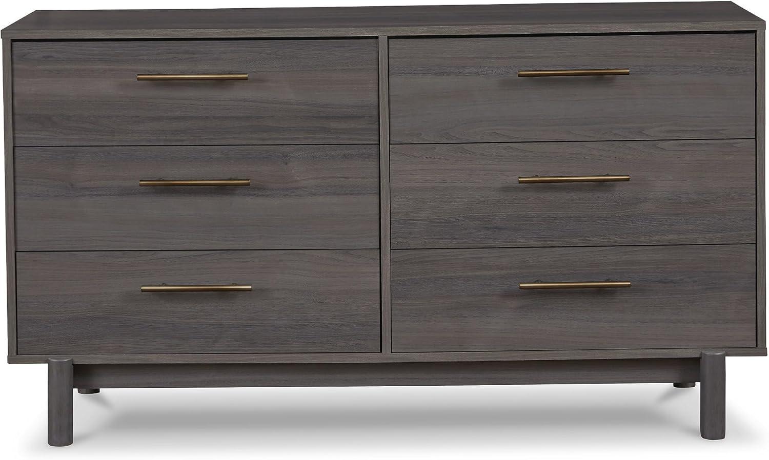 Brymont Warm Gray 6-Drawer Mid-Century Modern Dresser