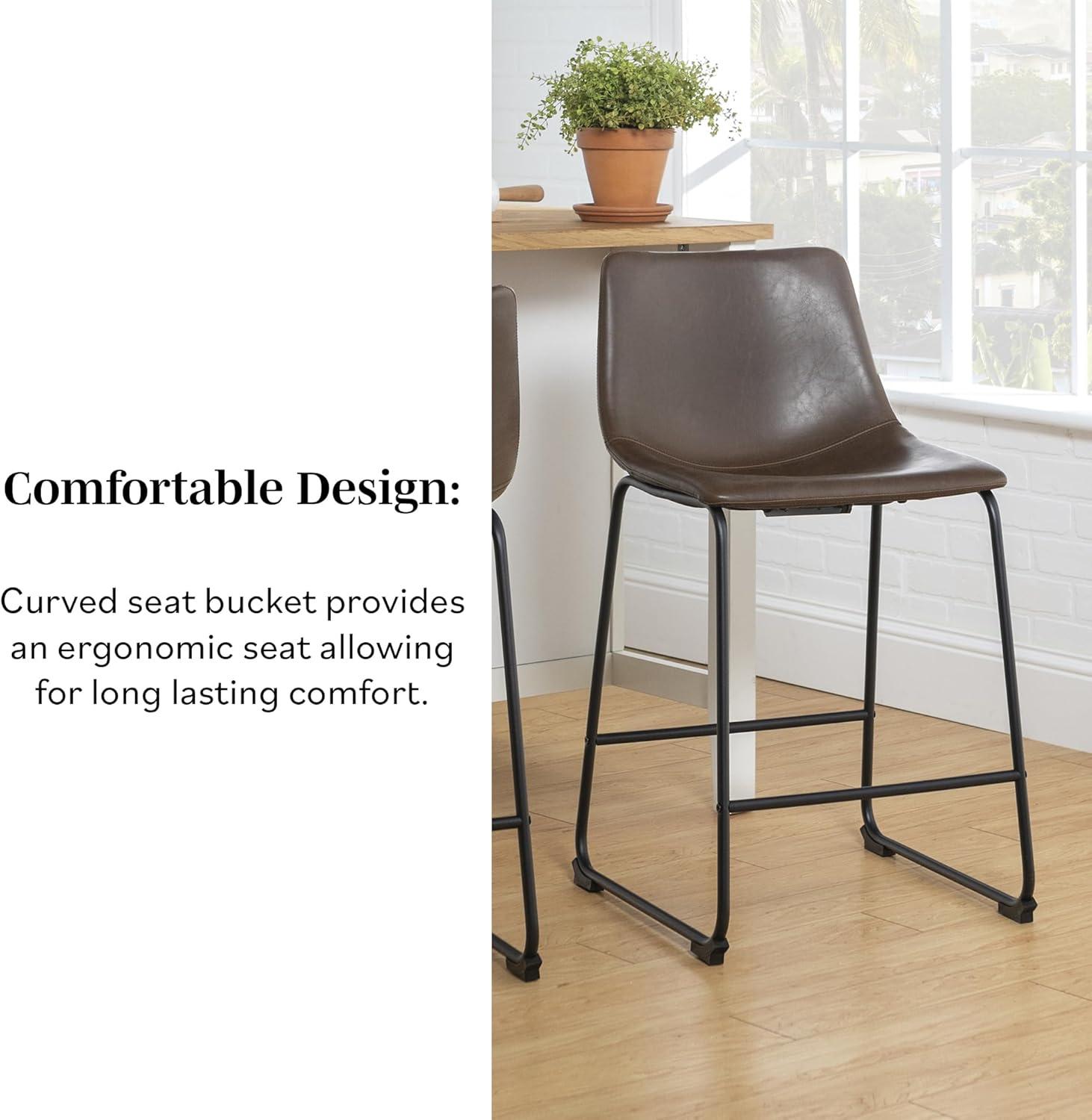 Hokku Designs Mayeu Upholstered Counter Stool (Set of 2)