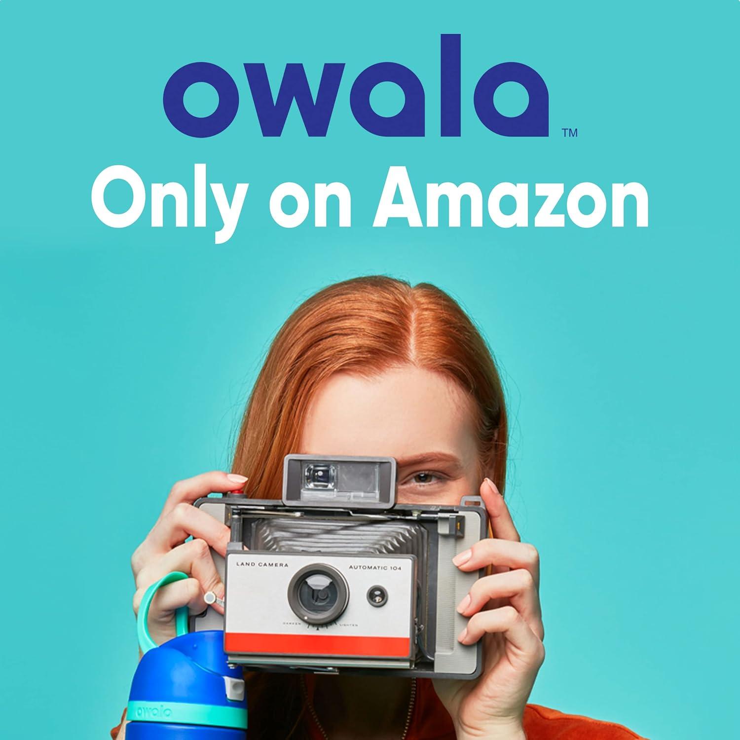 Owala FreeSip Insulated Stainless Steel Water Bottle with Straw for Sports and Travel, BPA-Free, 24-oz, Red/Aqua (Summer Sweetness)