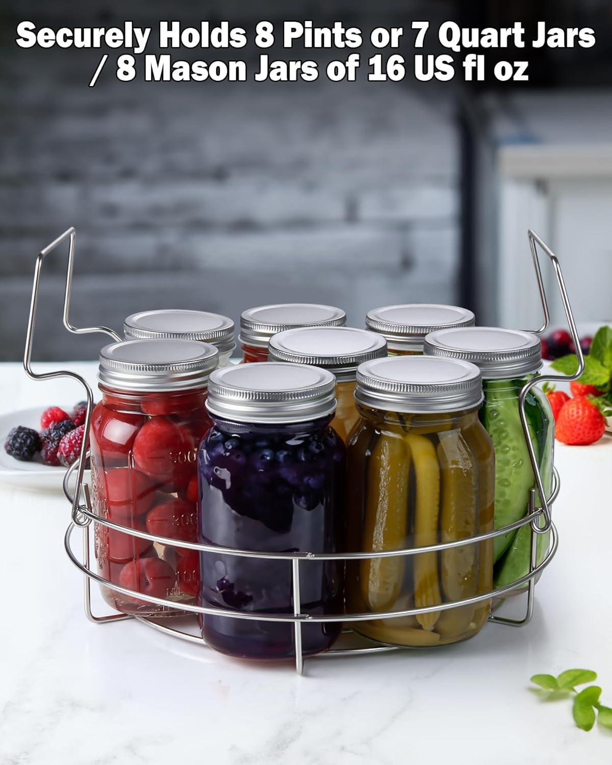 Cook N Home Cook N Home 12-inch Canning Rack, 2 Pack, Stainless Steel Steamer Canning Jar Rack, Kit For Regular Wide Mouth Mason Jars Ball Jars Holds 8 Pint Or 7 Quart Jars
