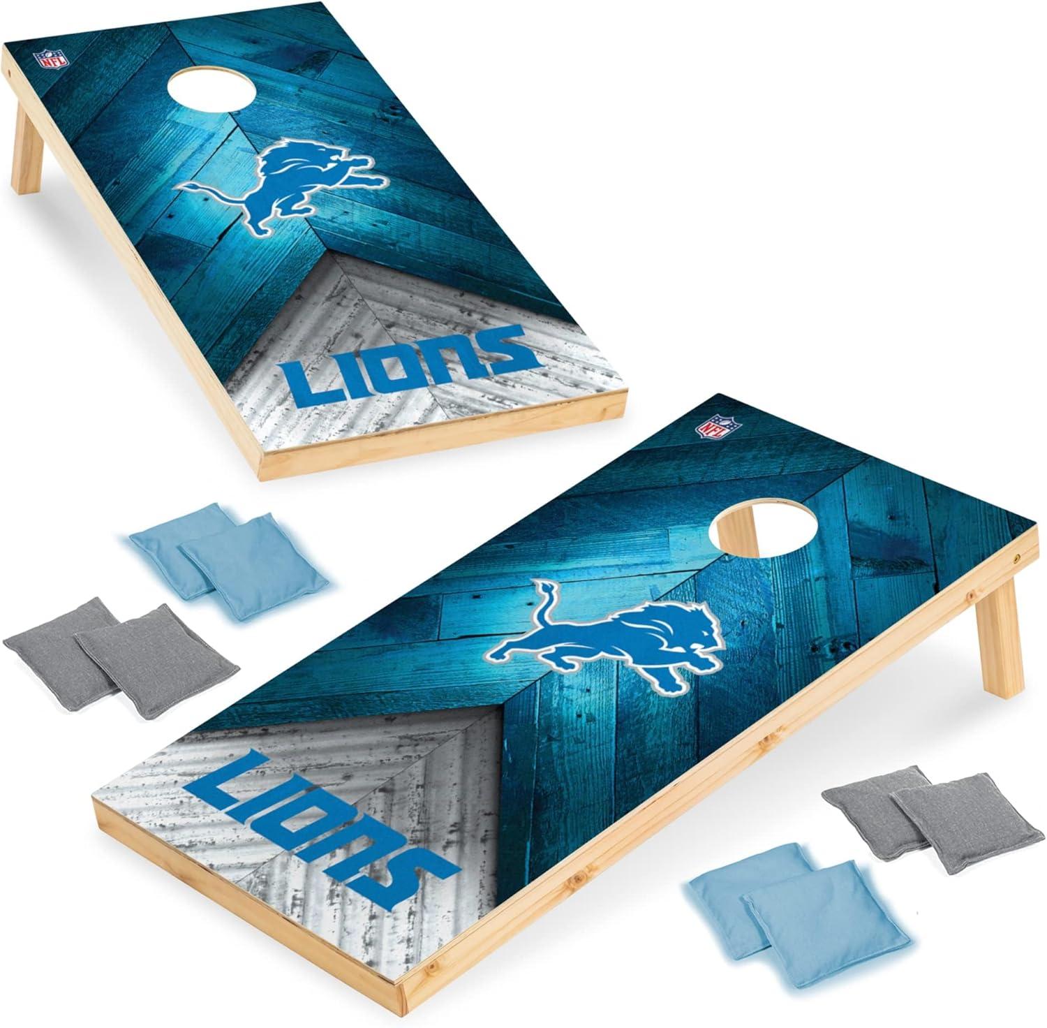 NFL Detroit Lions 2'x4' Wood Cornhole Set