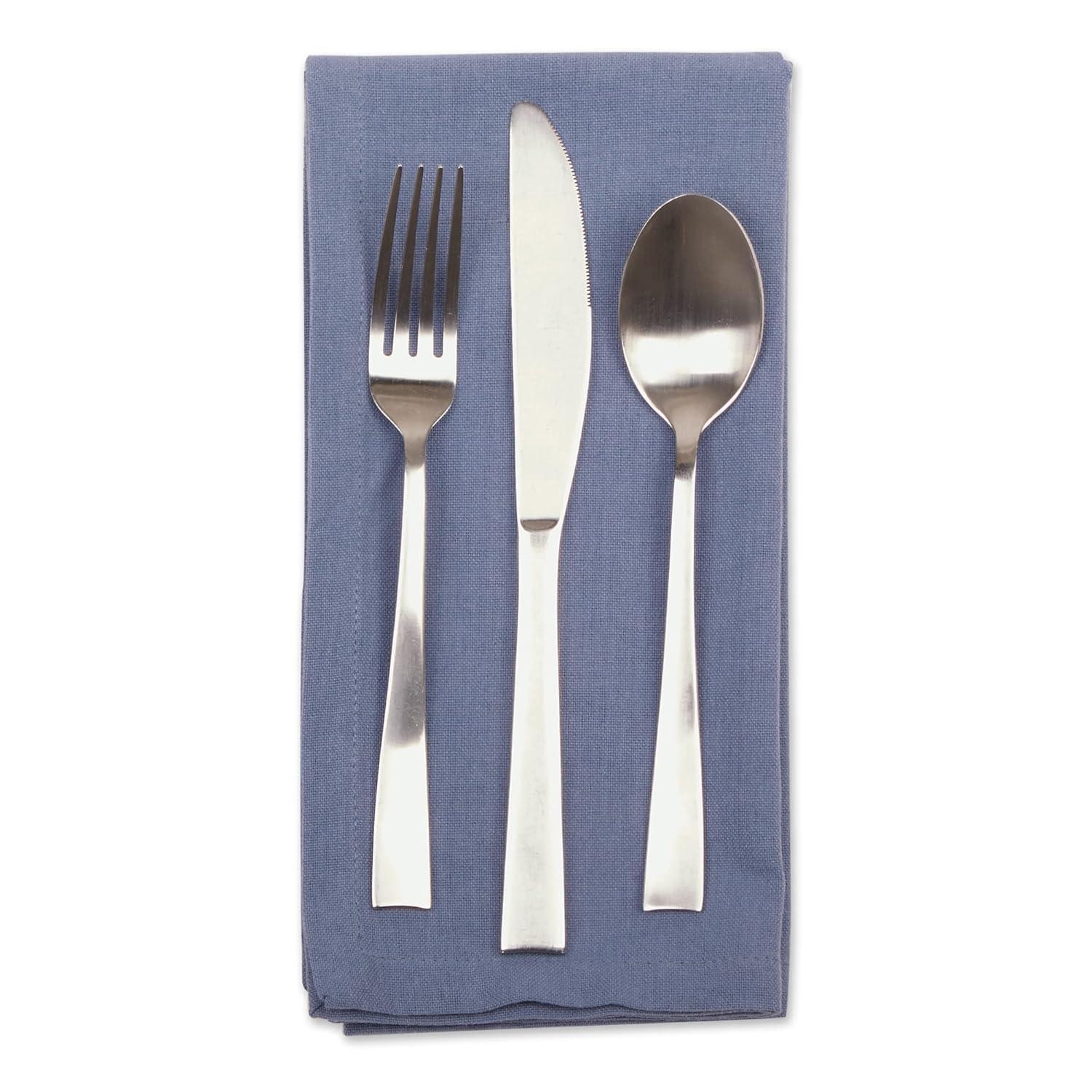Design Imports Stonewash Blue Solid Napkin Set/6