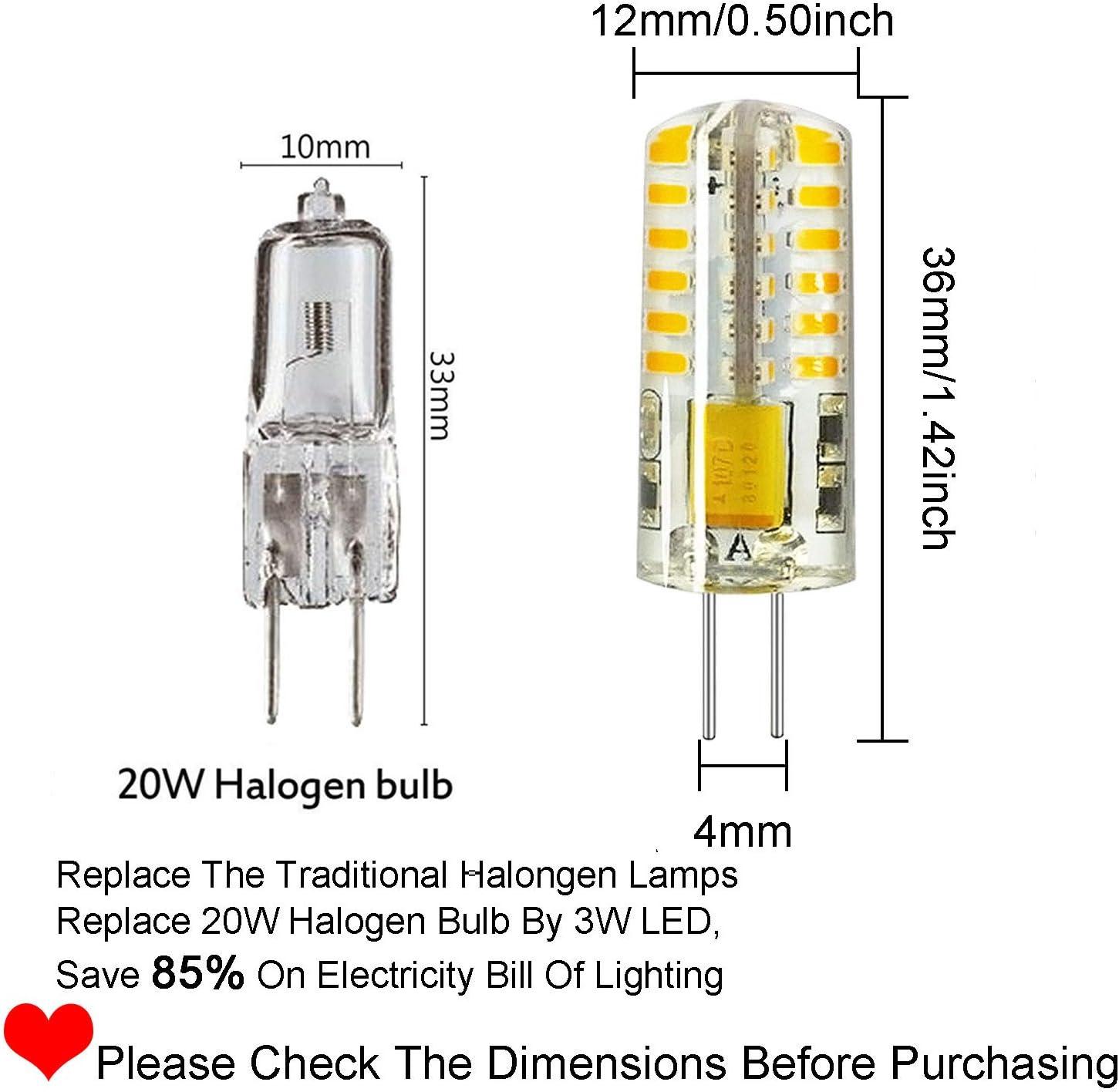 Daylight White G4 Bi-Pin LED Bulbs 3W 10-Pack