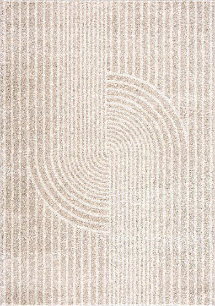 Abani Area Rug for Living Room -Nuevo 5' x 8' Beige Arch Pattern Area Rug, Soft and Durable Living Room Rug, Stain and Fade Resistant, Chic Modern Design, Pet & Kid Friendly