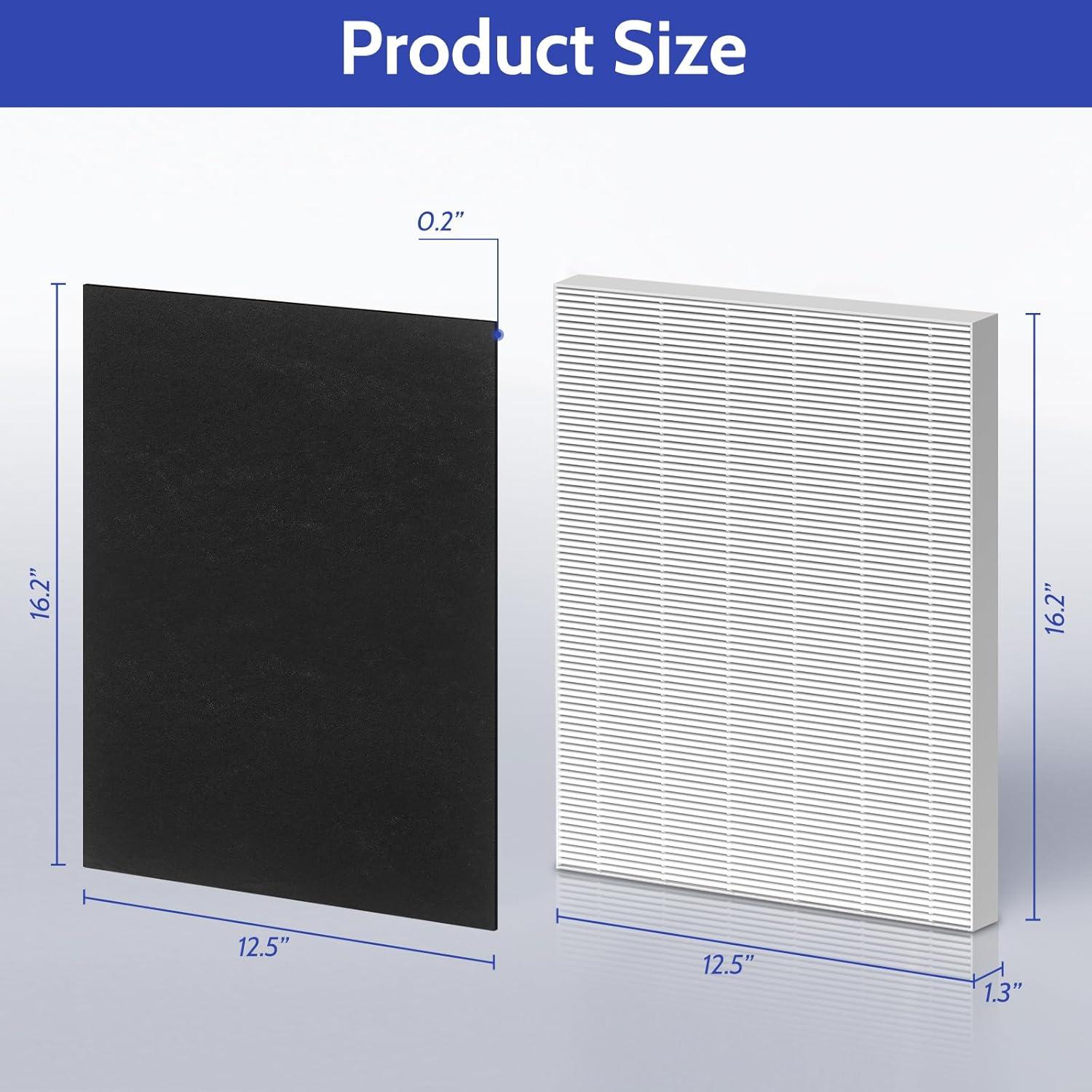 White and Black HEPA Activated Carbon Air Purifier Filters