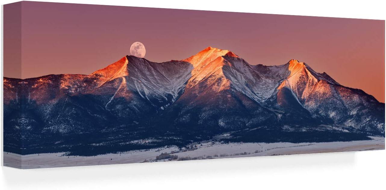 Trademark Fine Art 'Mount Princeton Moonset at Sunrise' Canvas Art by Darren White Photography