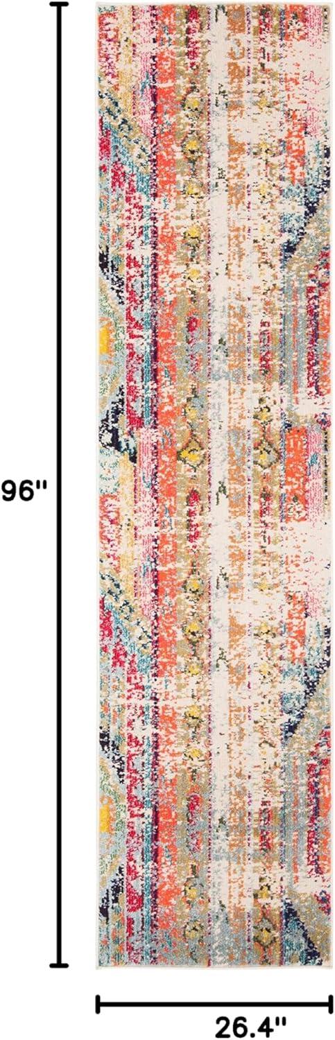 Madison MAD422 Power Loomed Indoor Runner Rug - Blue/Orange - 2'2"x8' - Safavieh