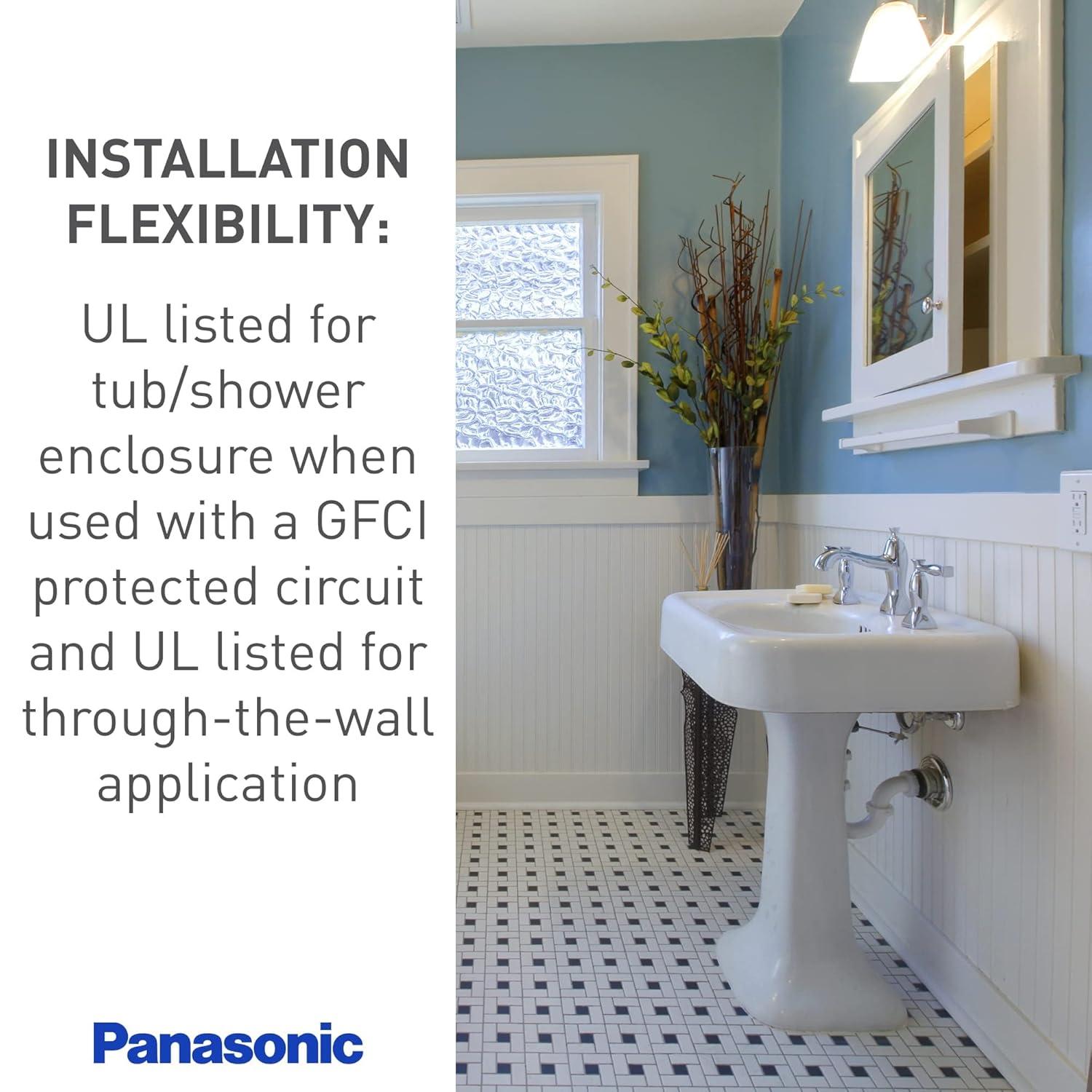 Panasonic WhisperCeiling Bathroom Exhaust Fan with Dimmable LED Light, 110-130-150 CFM, FV-1115VQL1