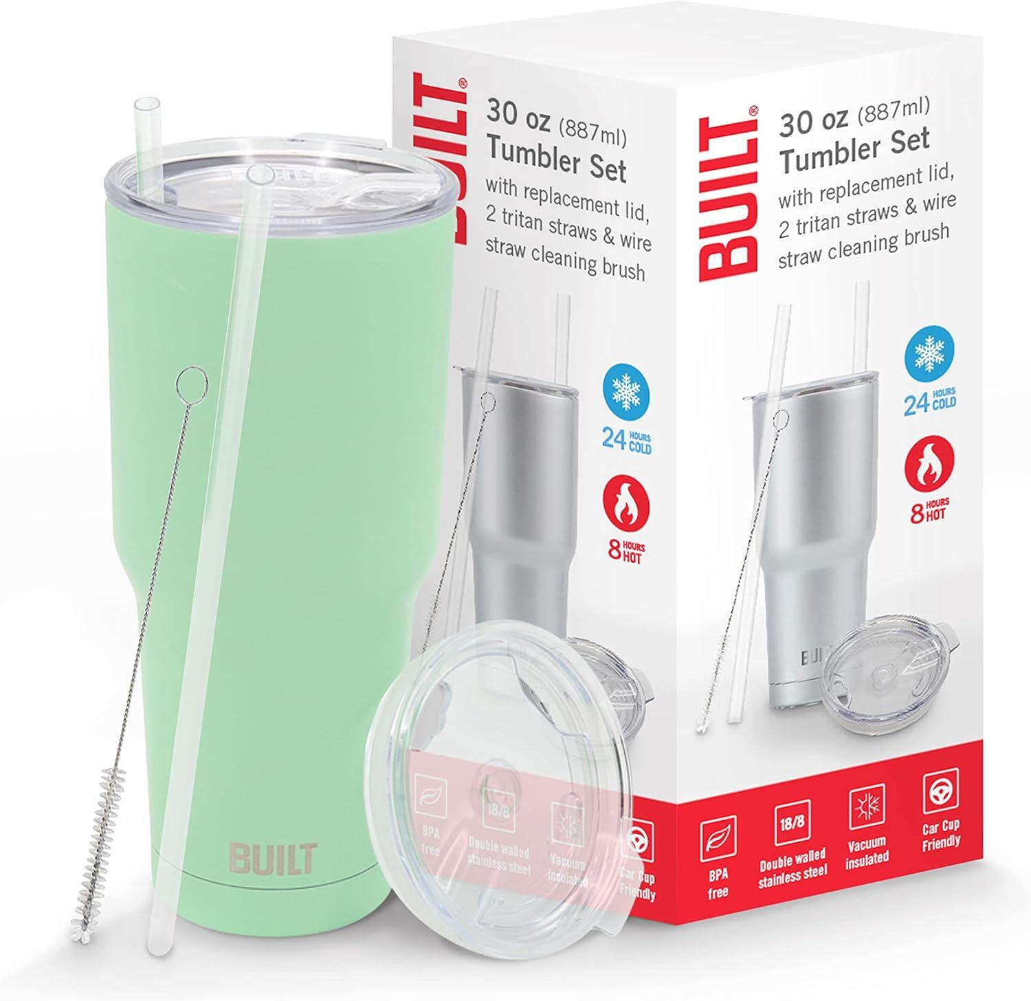 30 Ounce Mint Green Double Walled Stainless Steel Travel Tumbler