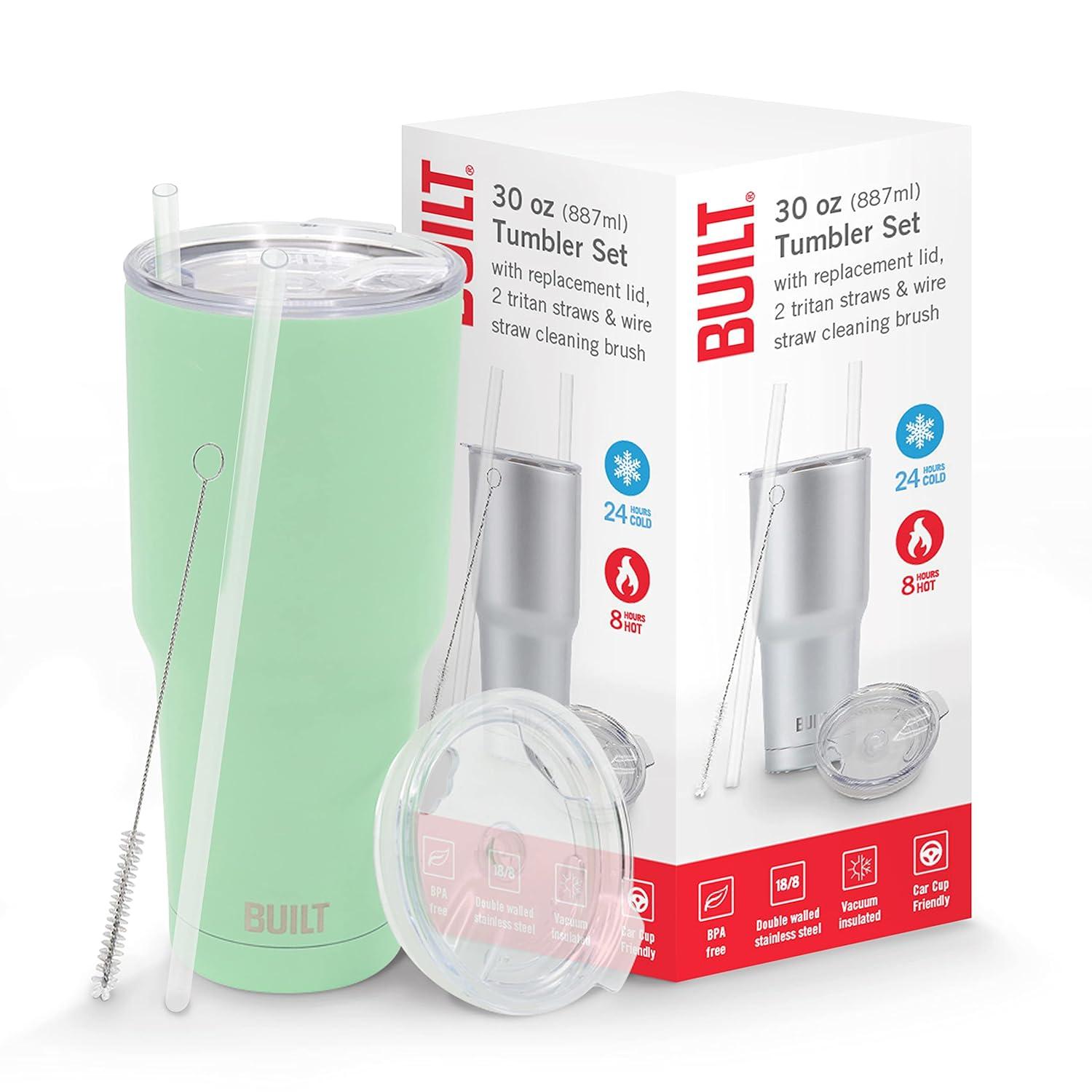 30 Ounce Mint Green Double Walled Stainless Steel Travel Tumbler