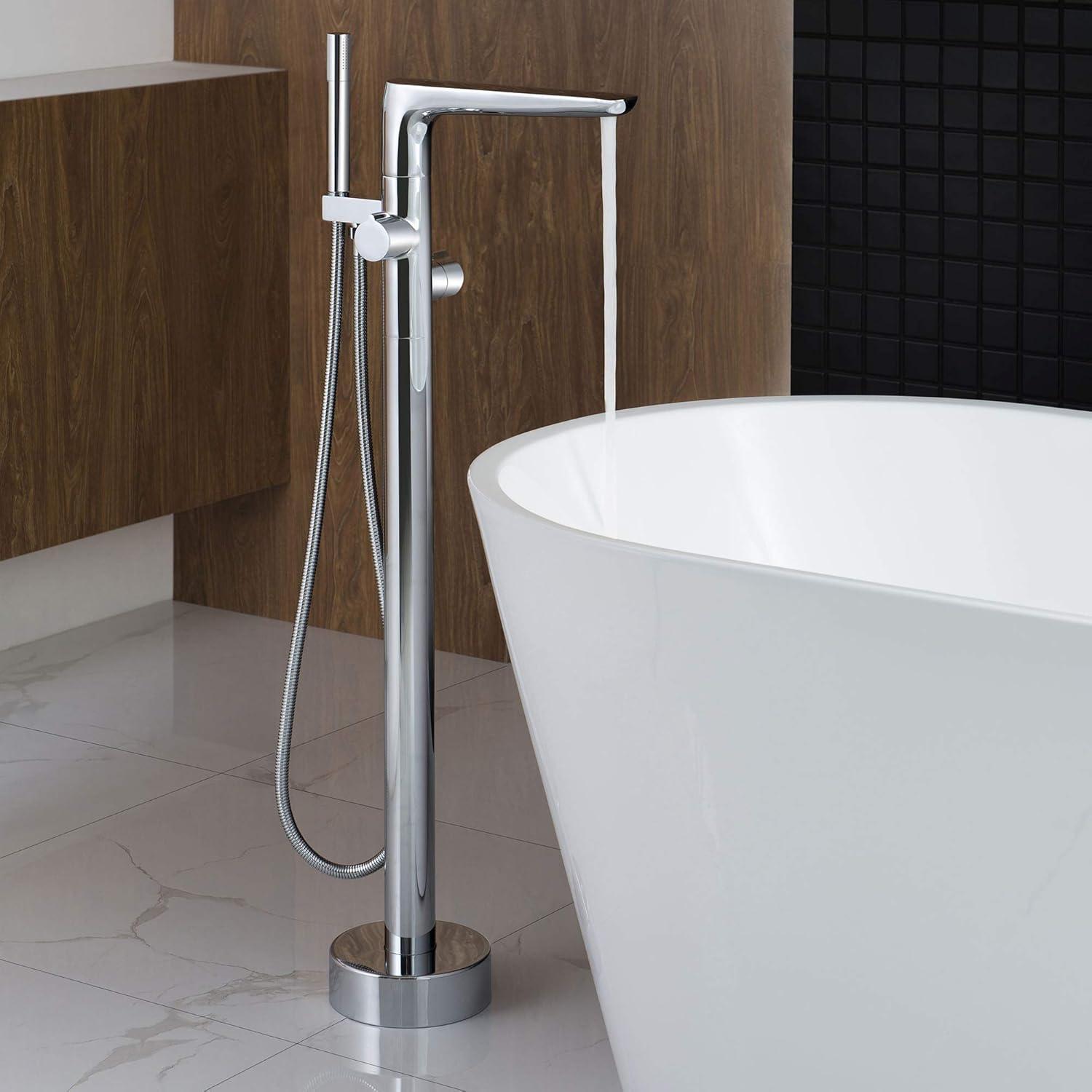 Lumen Floor Clawfoot Tub Faucet with Diverter