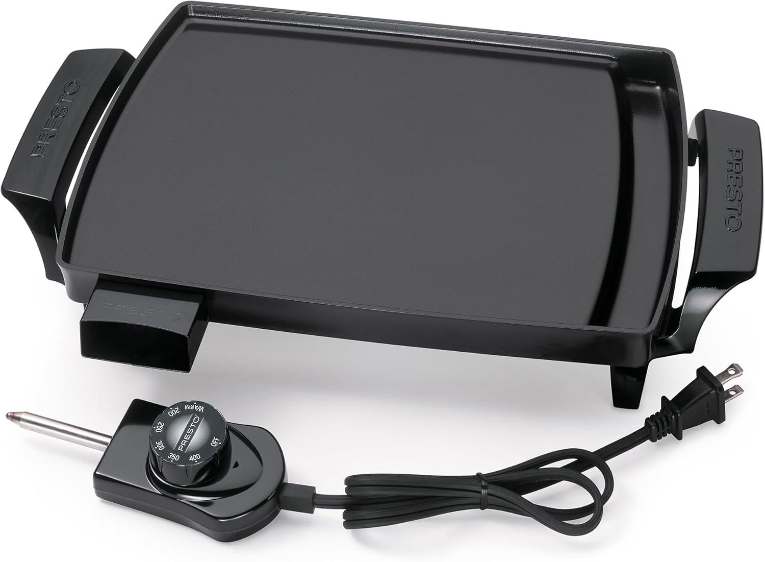 Compact Black Ceramic Nonstick Electric Griddle