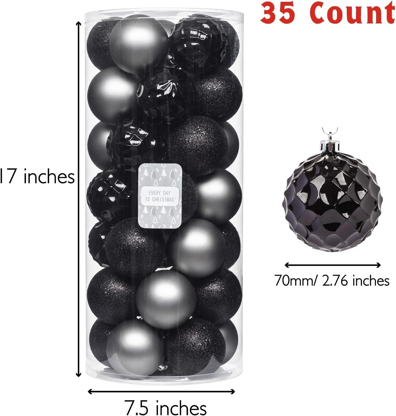 Every Day is Christmas Ornaments, Shatterproof Christmas Tree Ornament Set, Christmas Balls Decoration 35 Count (2.76"/70mm)