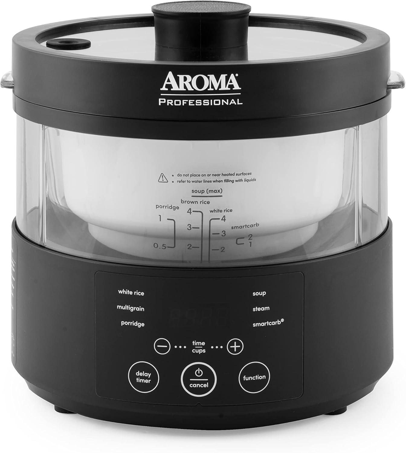 Aroma AROMA Professional SmartCarb Multicooker, 4-Cup (Uncooked) / 8-Cup (Cooked), Low-Carb Rice & Grains Cooker, 3-Liter