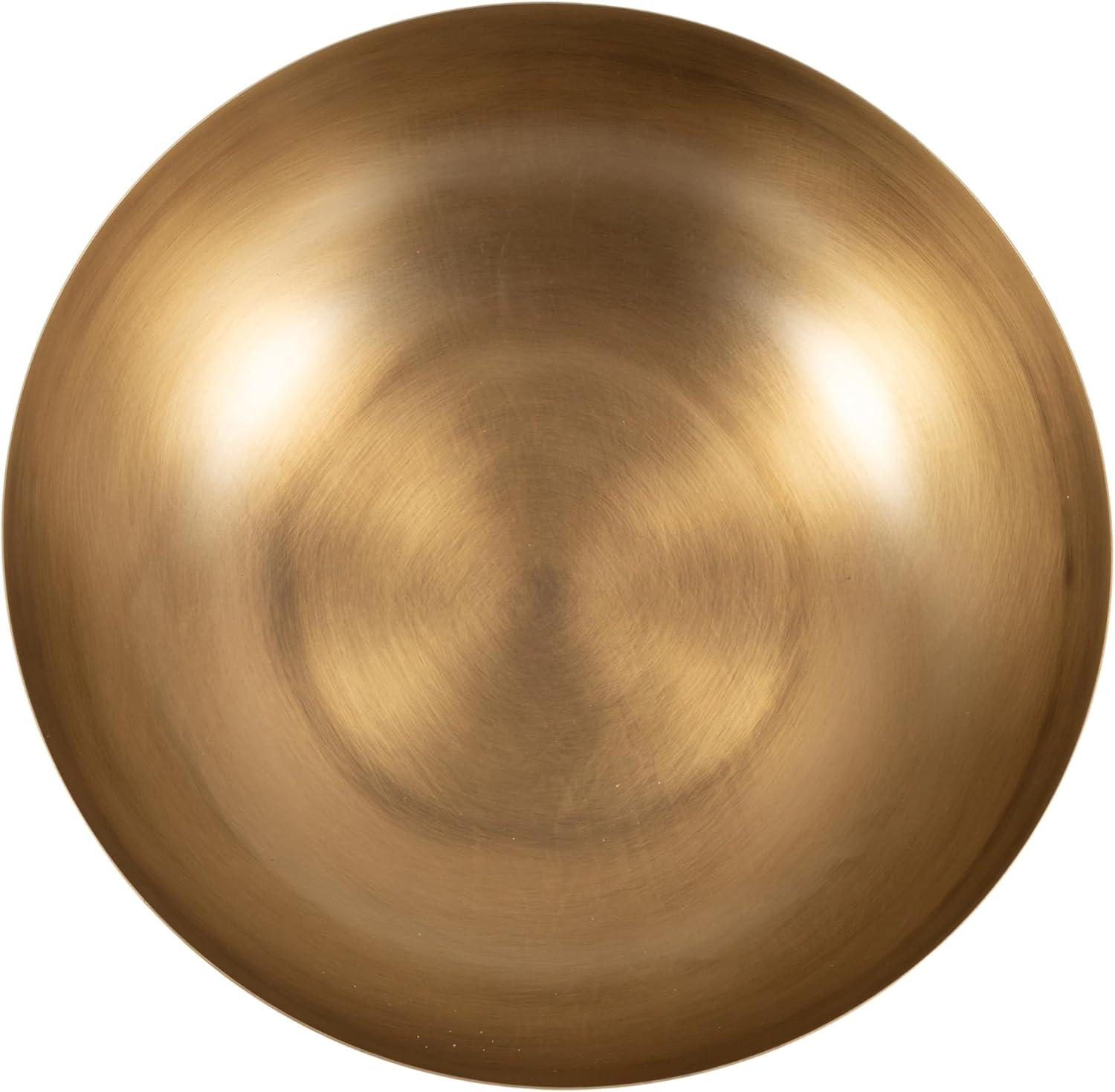 Kate and Laurel Rooks Ribbed Decorative Metal Bowl, 12 Inch Diameter, Brass, Modern Raised Fruit Bowl for Kitchen Counter or Use as a Key Bowl for an Entryway Table