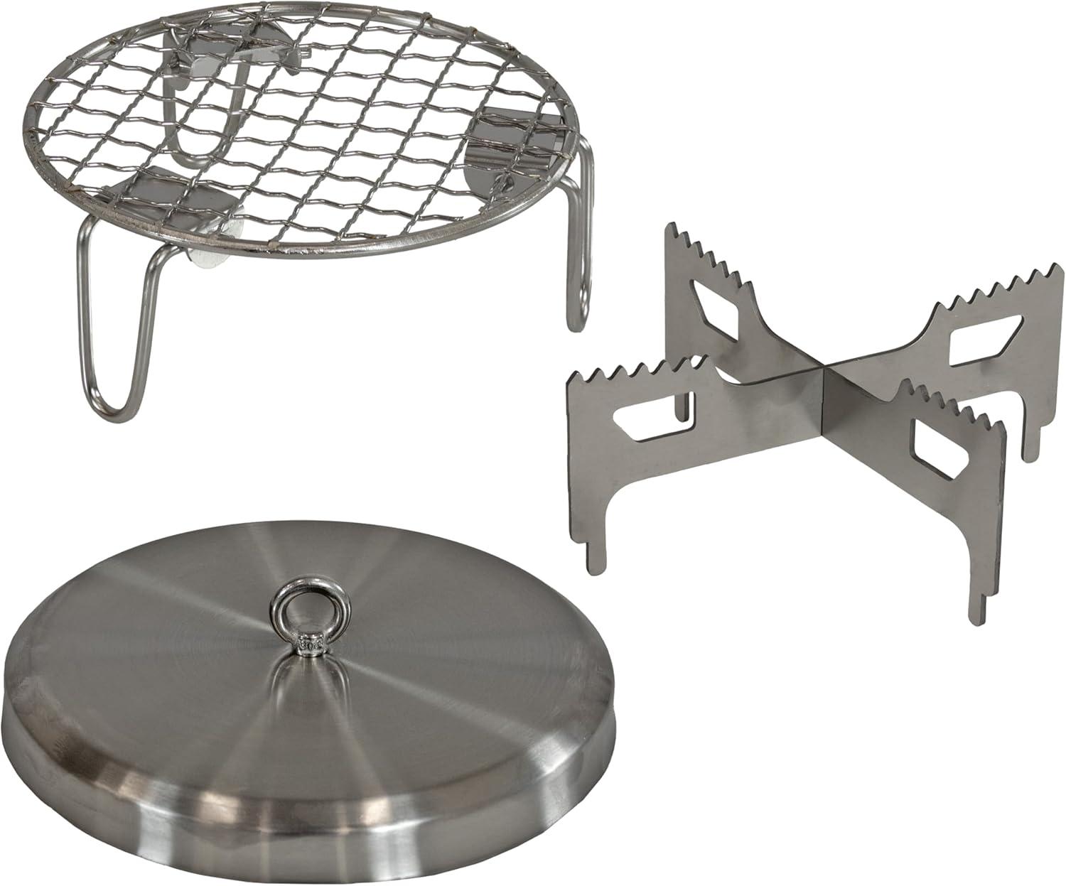 Sunnydaze 3-Piece Stainless Steel Smokeless Fire Pit Accessory Kit - 5.5"