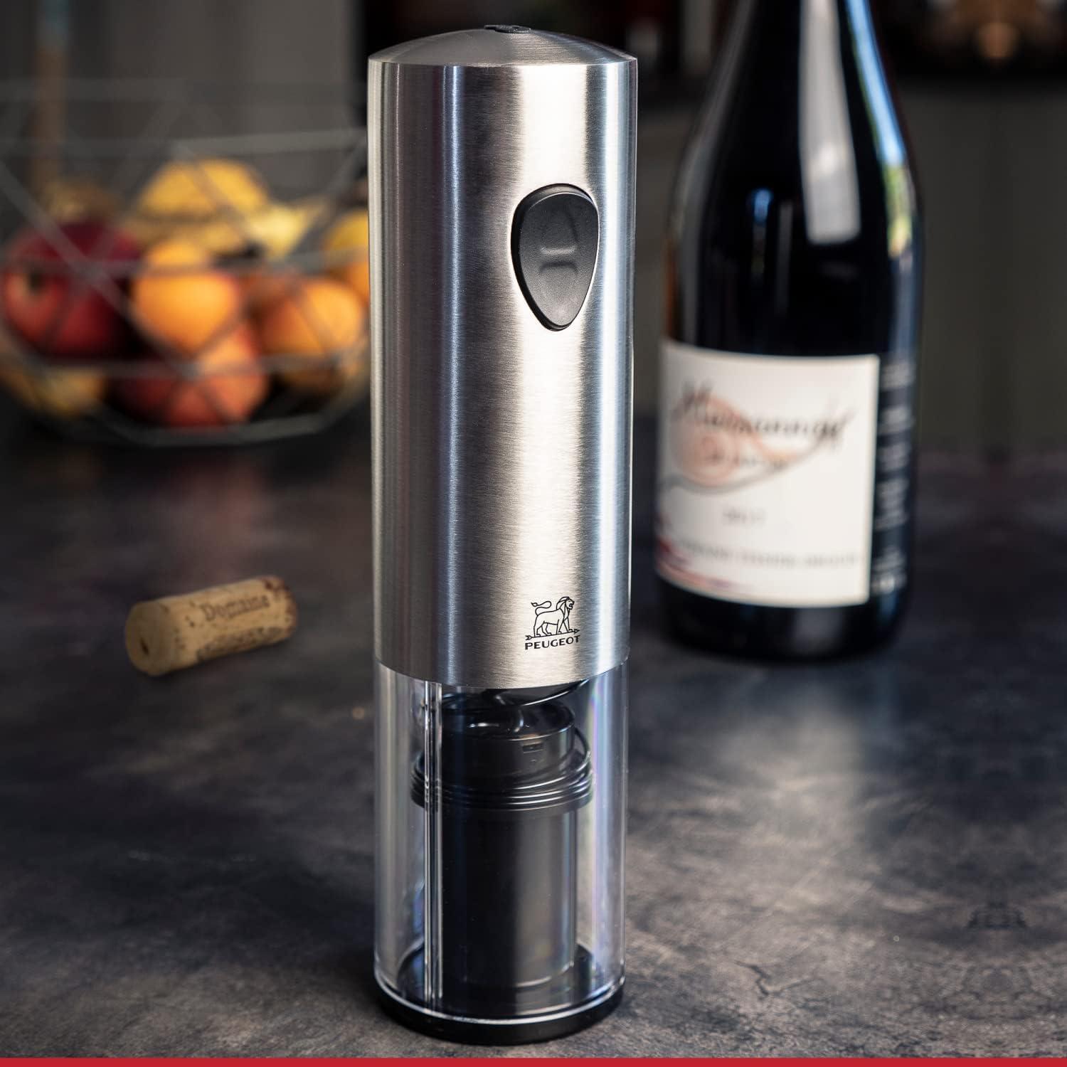 Peugeot Elis Electric Rechargeable Bottle Opener, Stainless Steel, 8 Inch