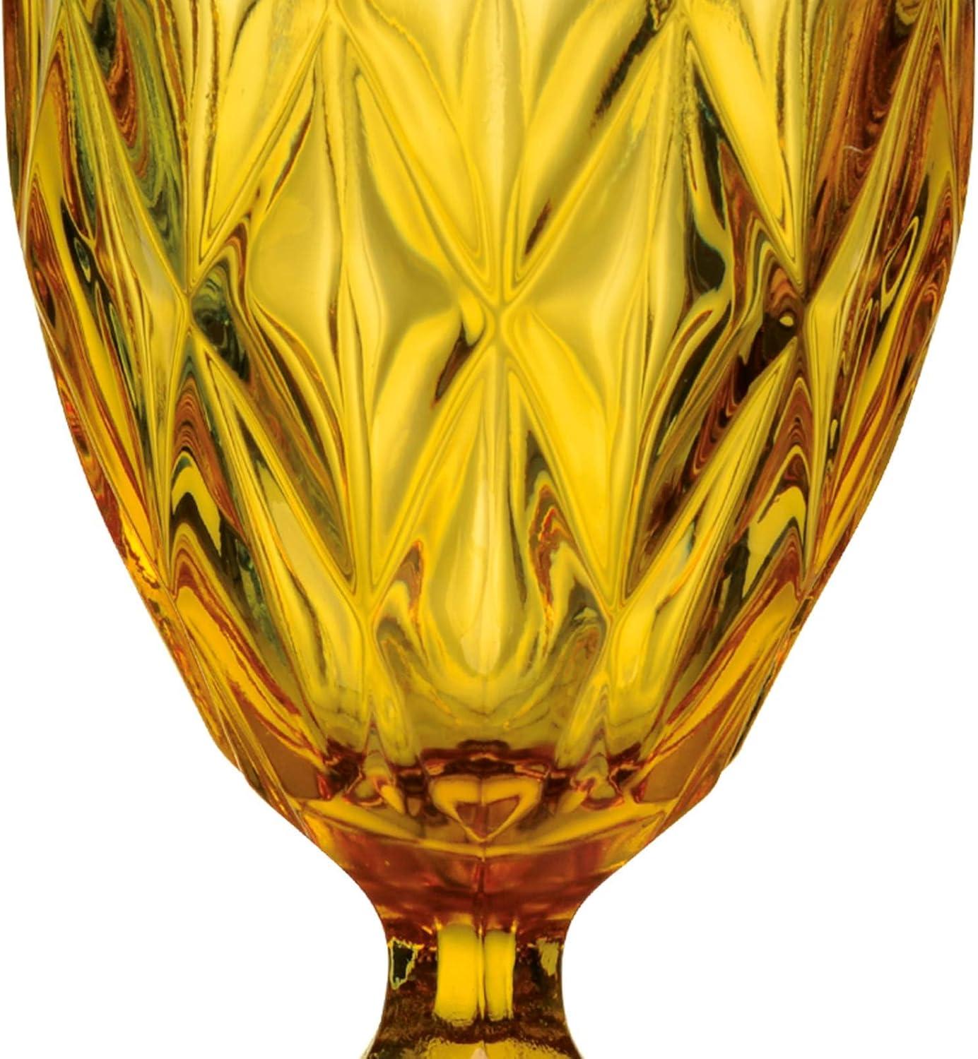 Artland Assorted Colors 14oz Footed Goblet Glass Set