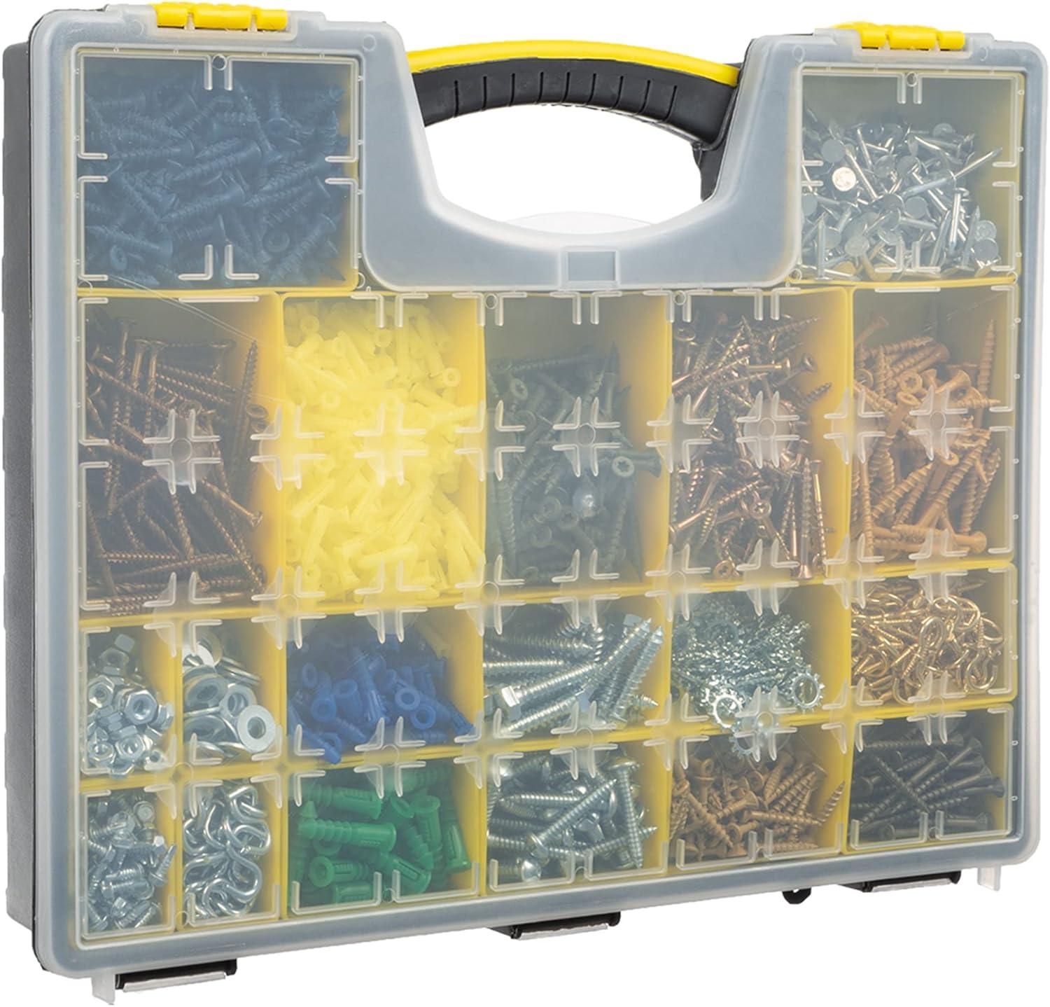 Stalwart Stalwart Tool and Hardware Organizer and Storage with 3 Compartments (Set of 4)
