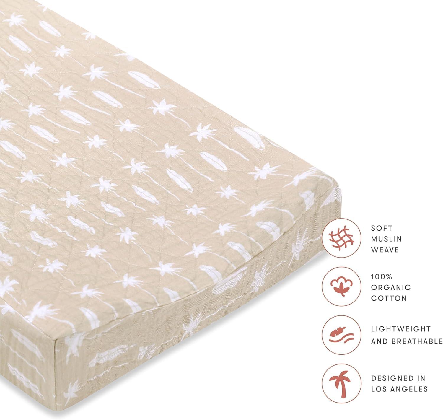 Beach Bum Quilted Muslin Changing Pad Cover