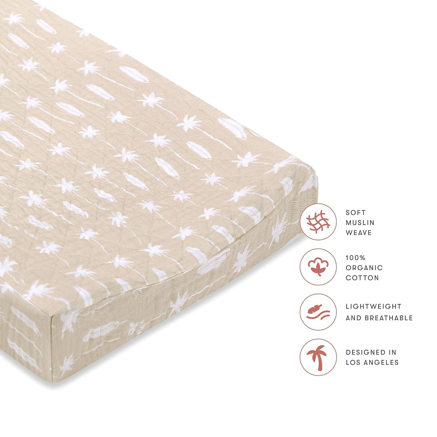 Beach Bum Quilted Muslin Changing Pad Cover
