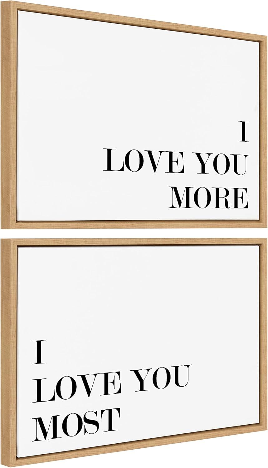 (Set of 2) 18" x 24" Sylvie I Love You Canvas by Maggie Price Natural - Kate & Laurel All Things Decor